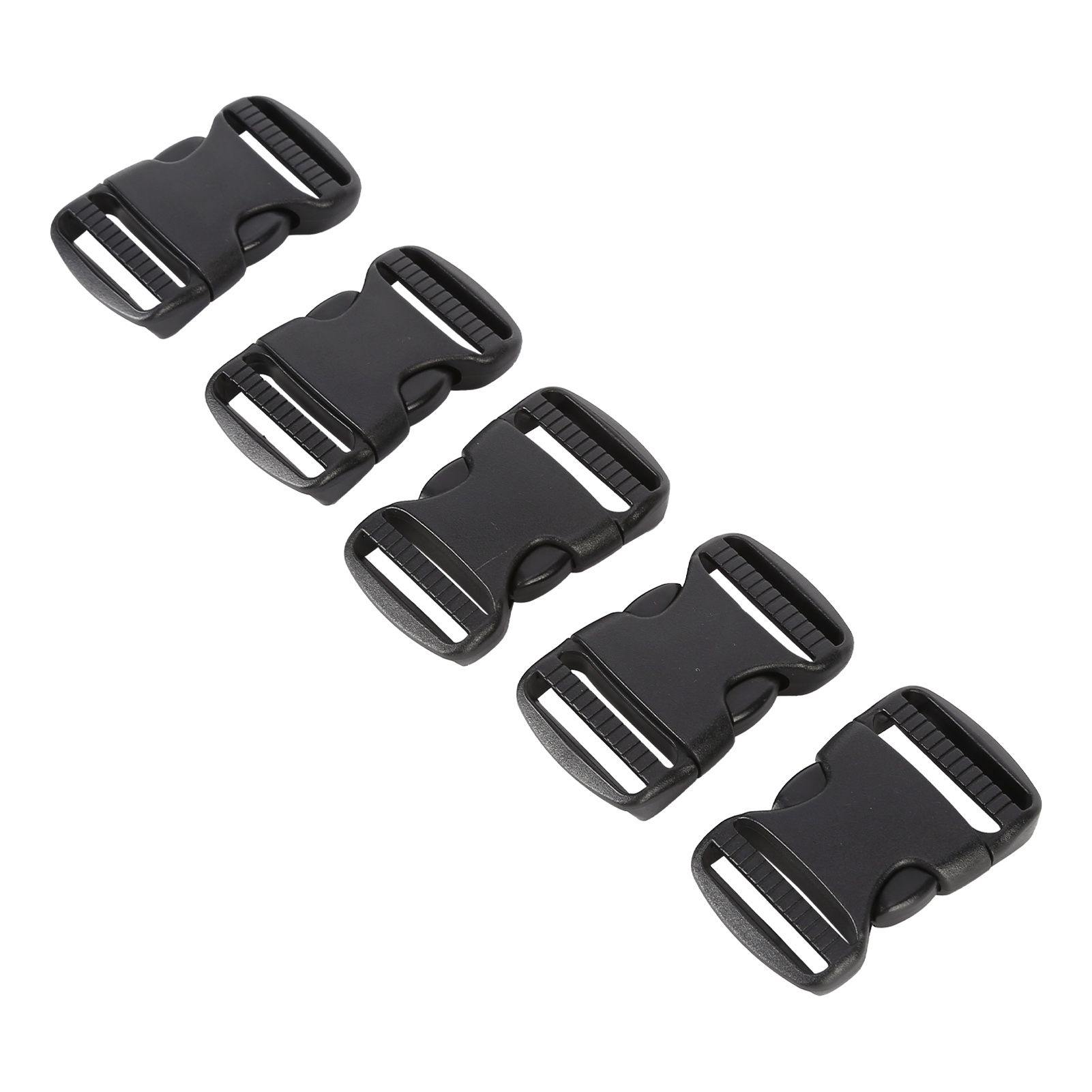 5Pcs Quick Release Buckle Plastic Dual Adjustable Strap Buckles Replacement DIY Craft for Backpack BlackFor 32mm Width Strap - Image 1