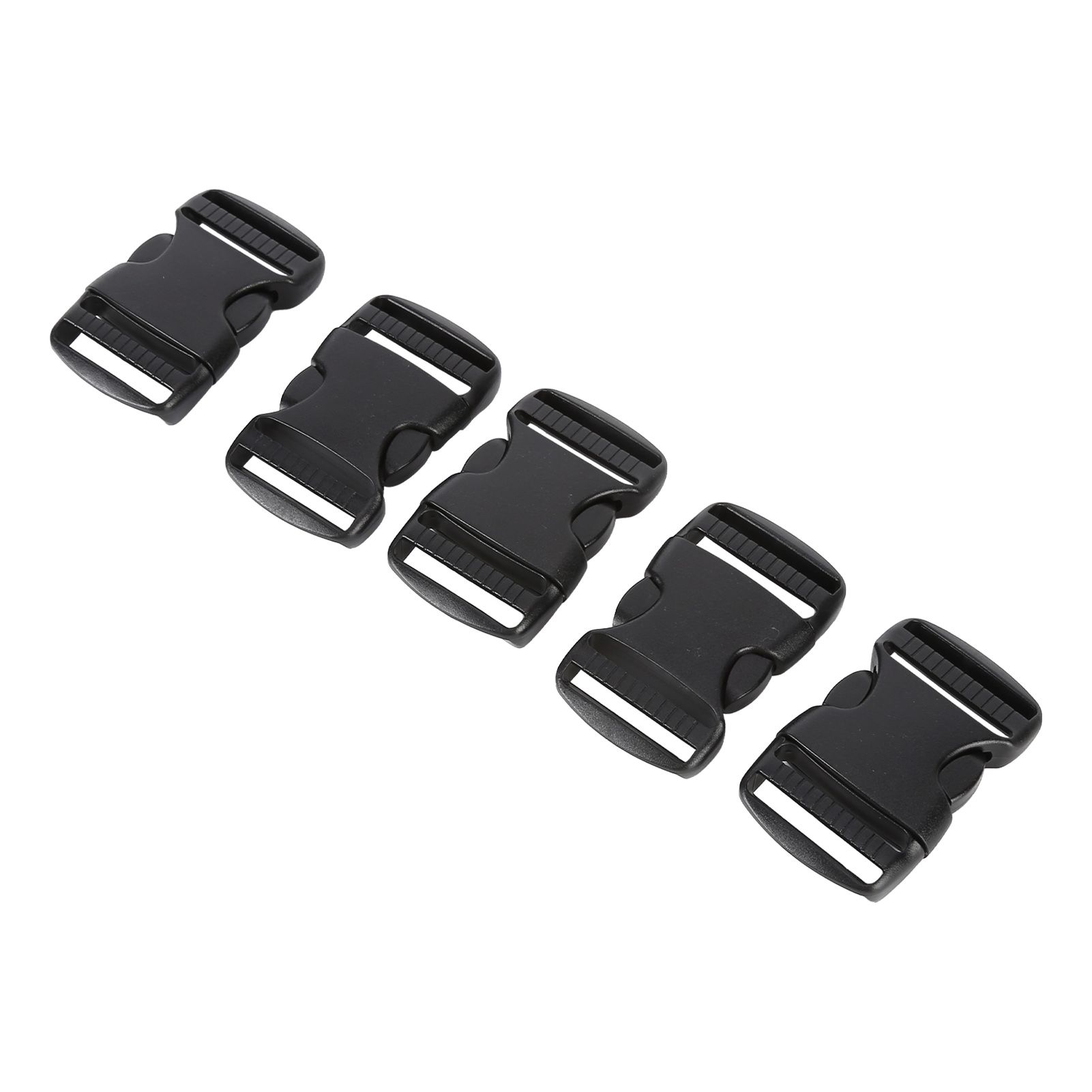 5Pcs Quick Release Buckle Plastic Dual Adjustable Strap Buckles Replacement DIY Craft for Backpack BlackFor 38mm Width Strap - Image 1