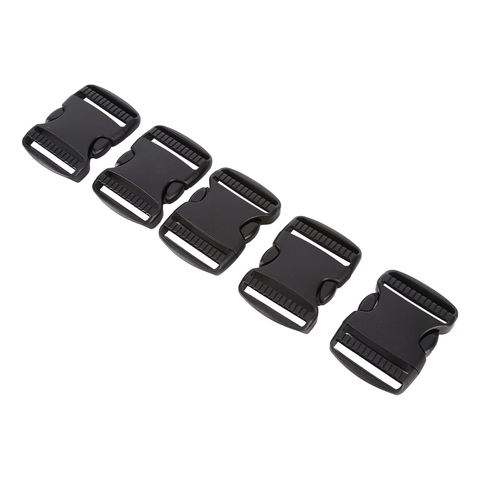 5Pcs Quick Release Buckle Plastic Dual Adjustable Strap Buckles Replacement DIY Craft for Backpack BlackFor 50mm Width Strap - Image 1