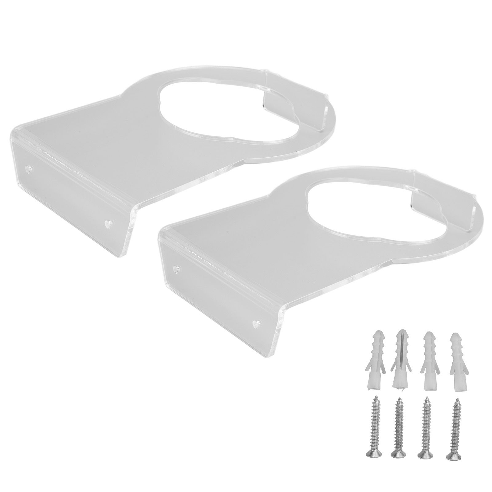 2Pcs Basketball Rack Acrylic Lightweight Small Stable Ball Wall Mount for Home Shop GymnasiumTransparent - Image 1