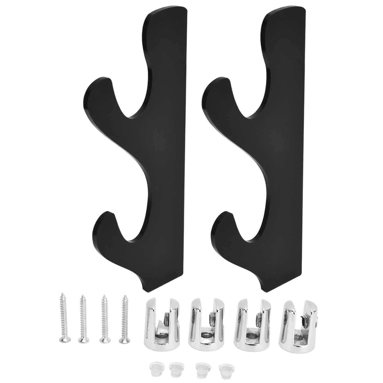 1 Pair Sword Stand Lightsaber Sword Hook Competition Sword Stand Display Stand Wall Mount Samurai Sword StandBlack - Image 1
