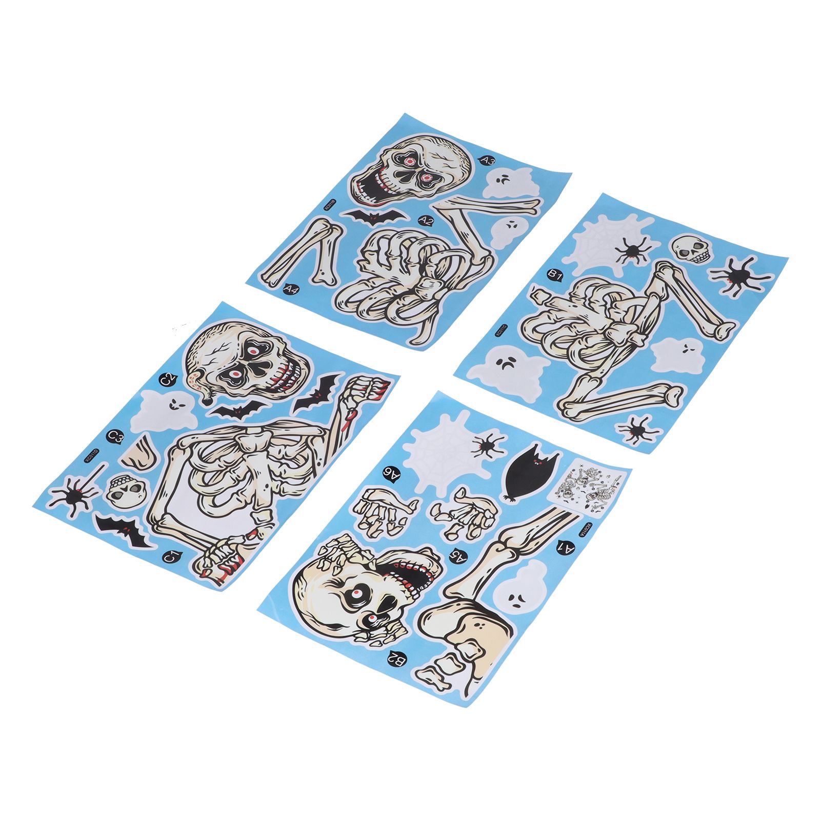 4Pcs Halloween Skull Pattern Wall Sticker Decorative Wall Decal for Living Room Bedroom - Image 5