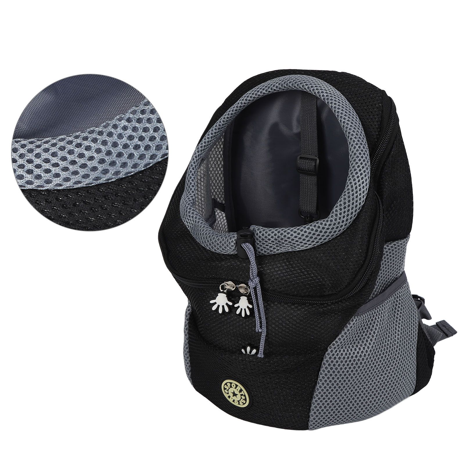 Pet Knapsack Ventilation Comfort Spacious Environmental Protection Nice Appearance Dog BackpackS Black - Image 7