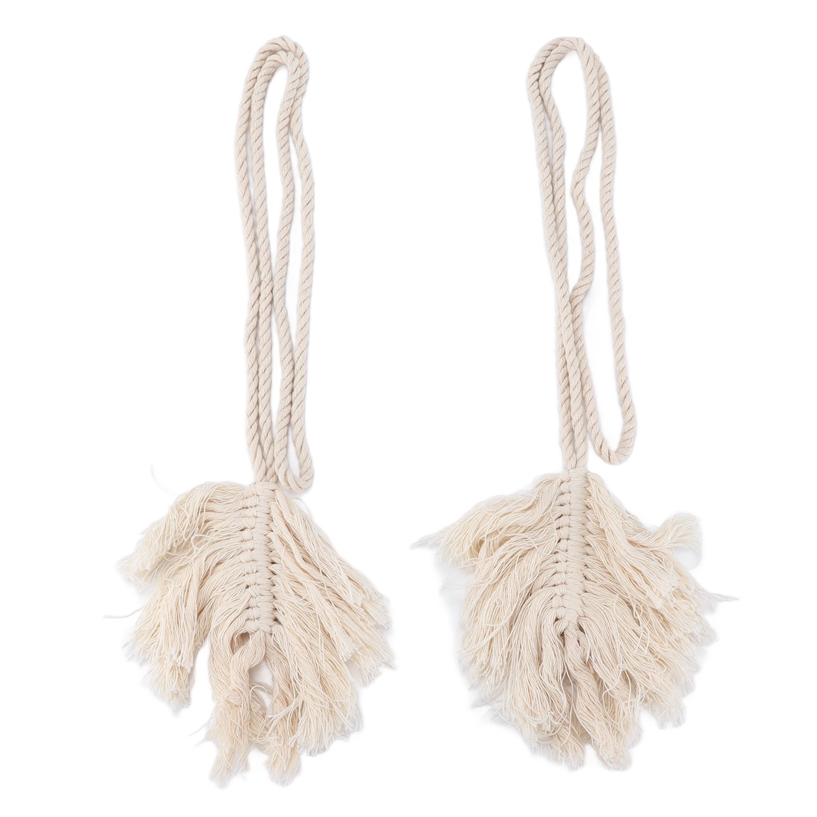 2Pcs Cotton Rope Curtain Tiebacks Leaf Shaped Tassel Curtain Clips Rope Straps for Curtain - Image 1