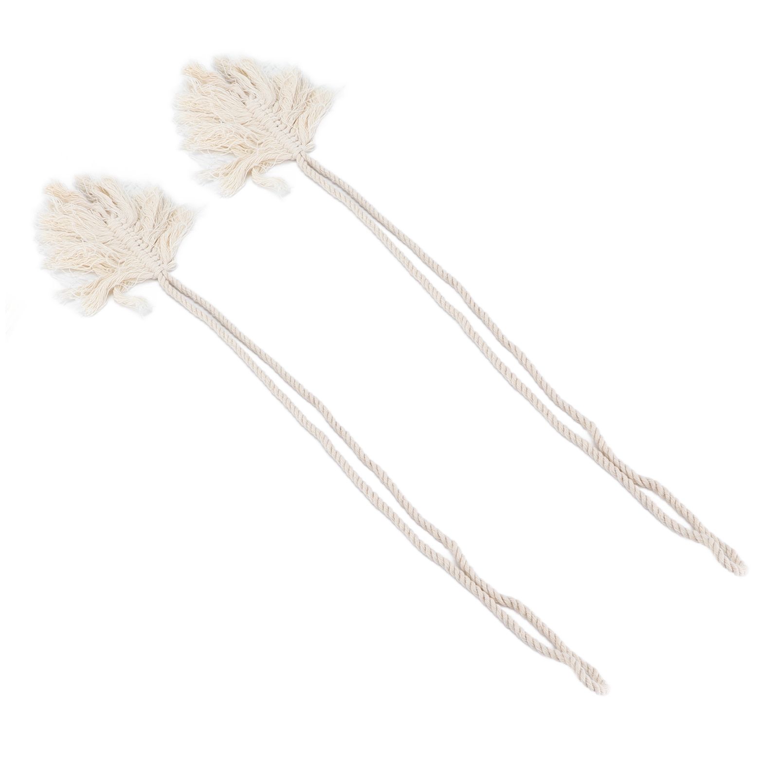2Pcs Cotton Rope Curtain Tiebacks Leaf Shaped Tassel Curtain Clips Rope Straps for Curtain - Image 2
