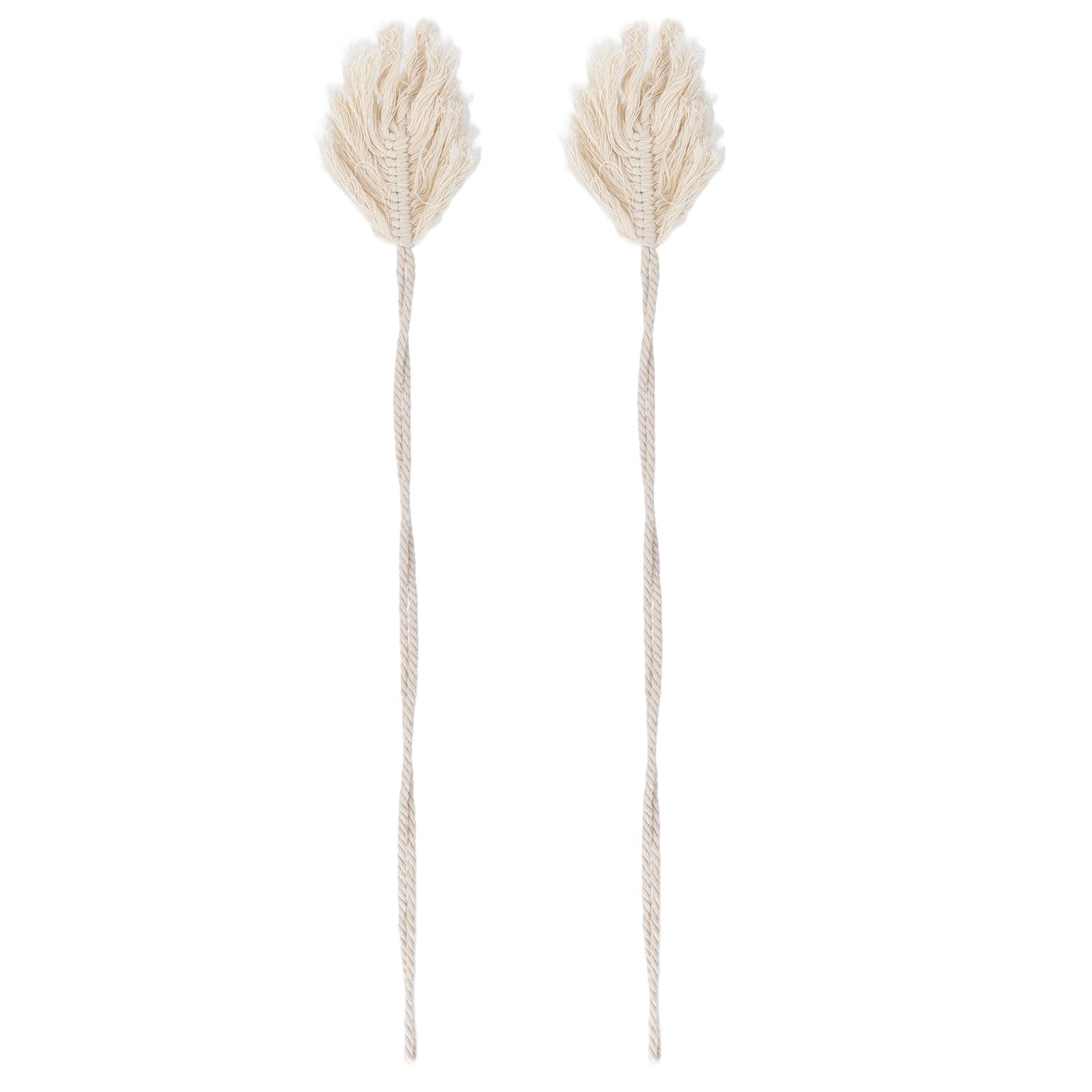 2Pcs Cotton Rope Curtain Tiebacks Leaf Shaped Tassel Curtain Clips Rope Straps for Curtain - Image 3