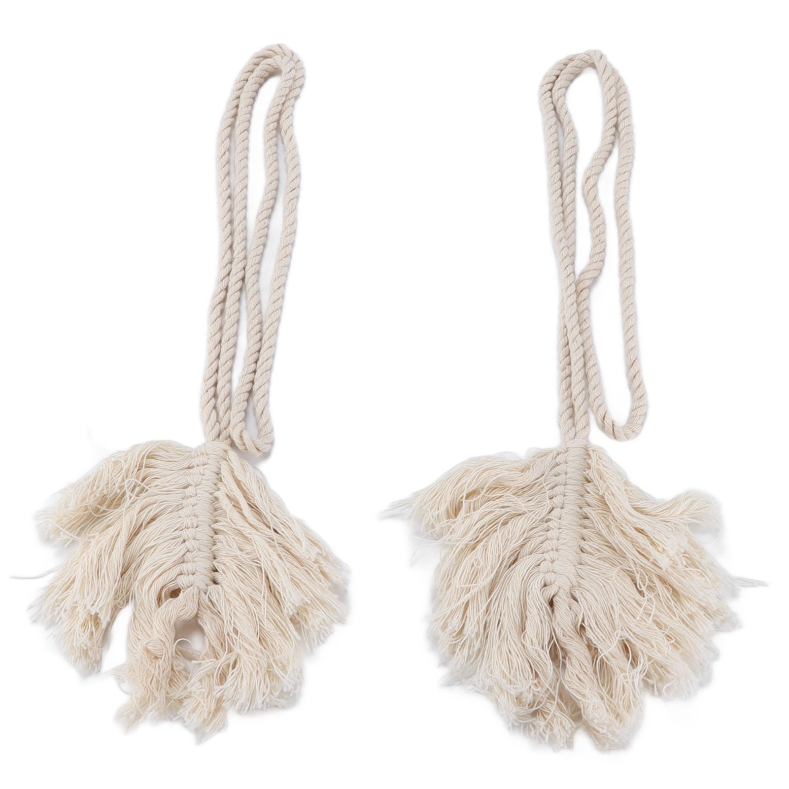 2Pcs Cotton Rope Curtain Tiebacks Leaf Shaped Tassel Curtain Clips Rope Straps for Curtain - Image 4