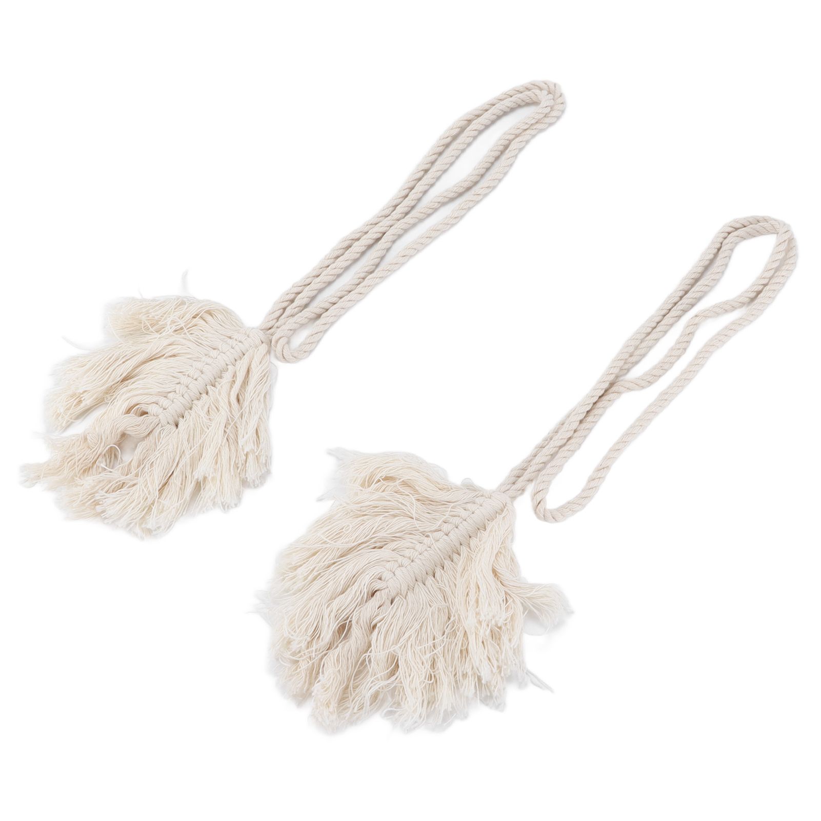 2Pcs Cotton Rope Curtain Tiebacks Leaf Shaped Tassel Curtain Clips Rope Straps for Curtain - Image 5