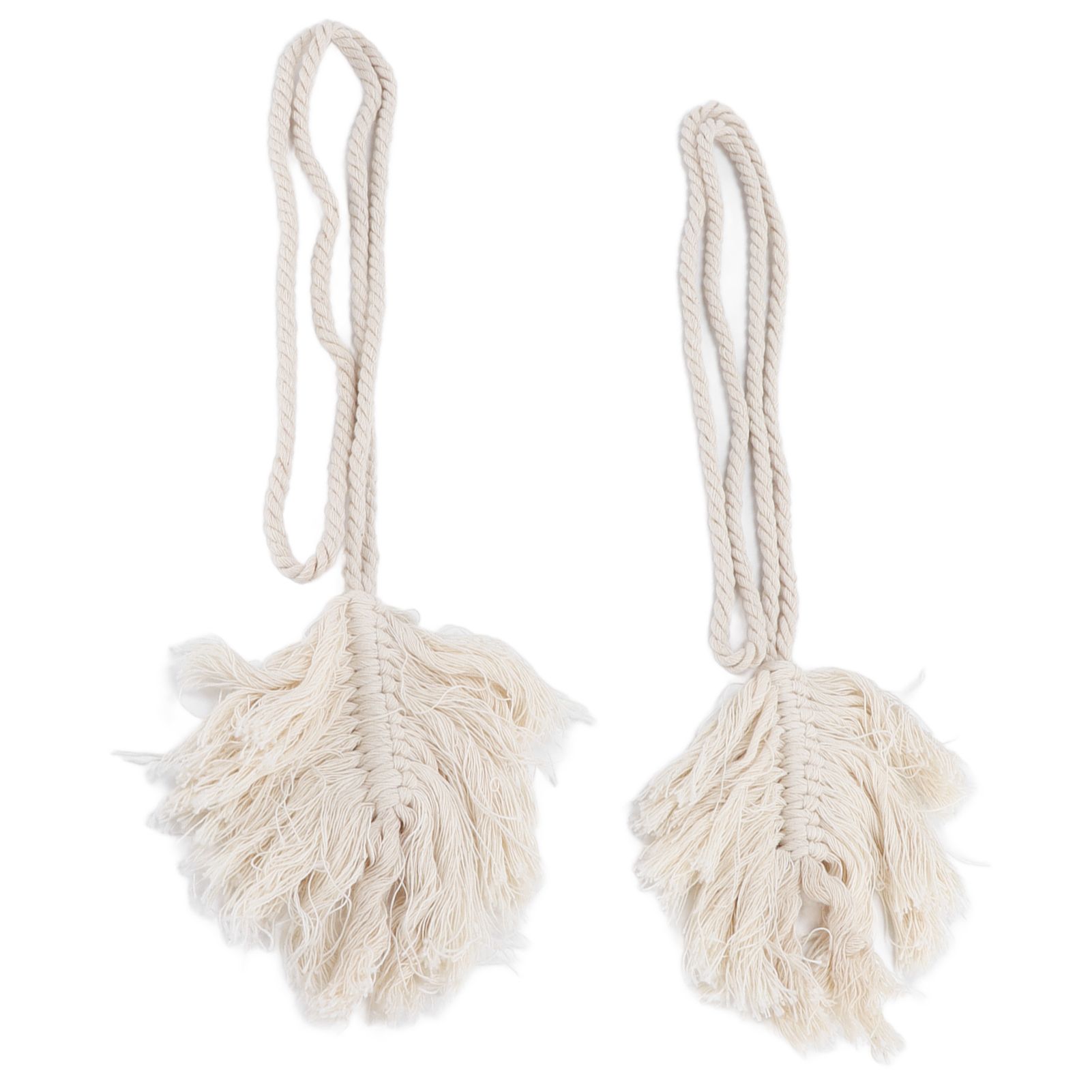 2Pcs Cotton Rope Curtain Tiebacks Leaf Shaped Tassel Curtain Clips Rope Straps for Curtain - Image 6