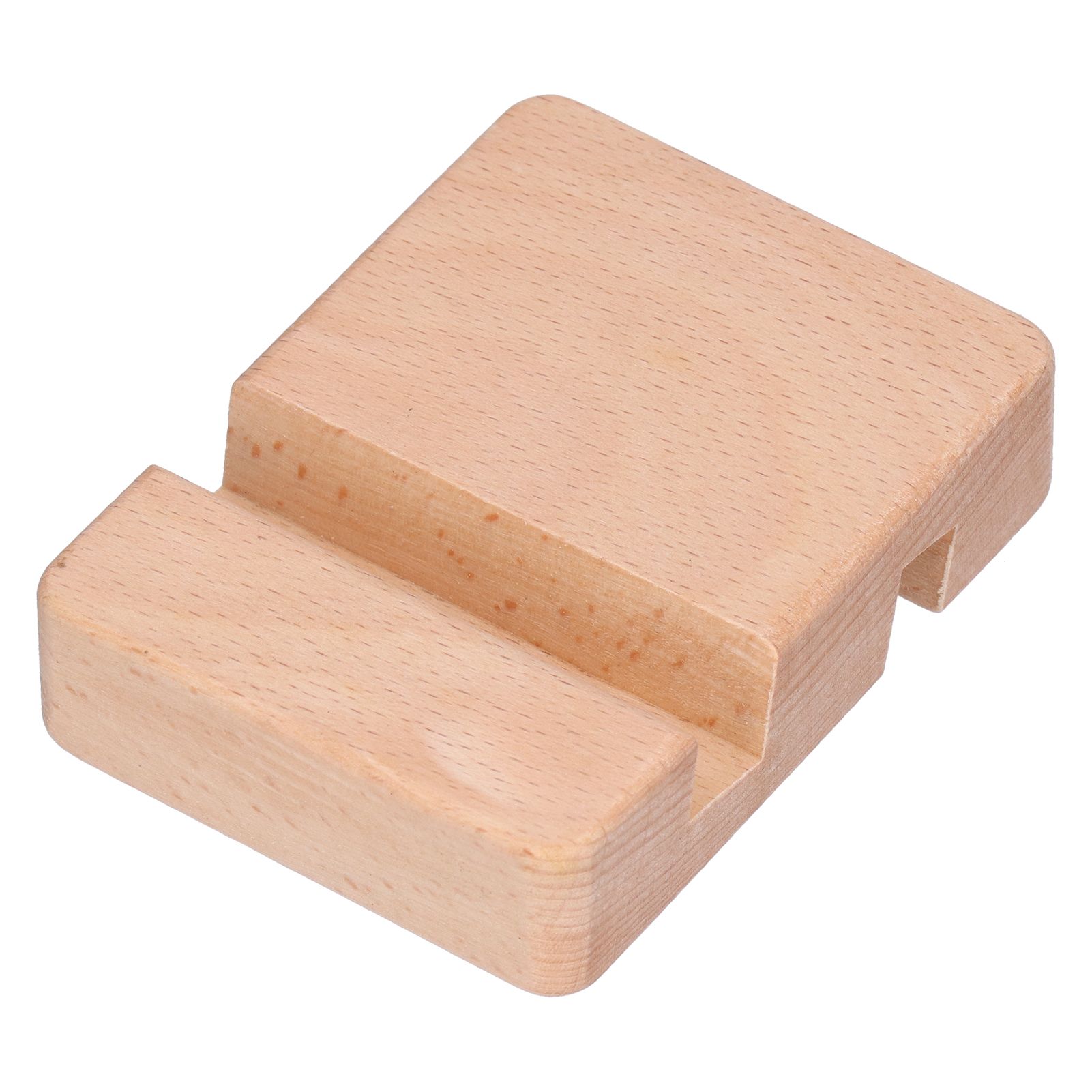 Phone Stand Wooden Compact Durable Universal Simple Stylish Modern Phone Holder for Home OfficeSquare Double Slot - Image 1