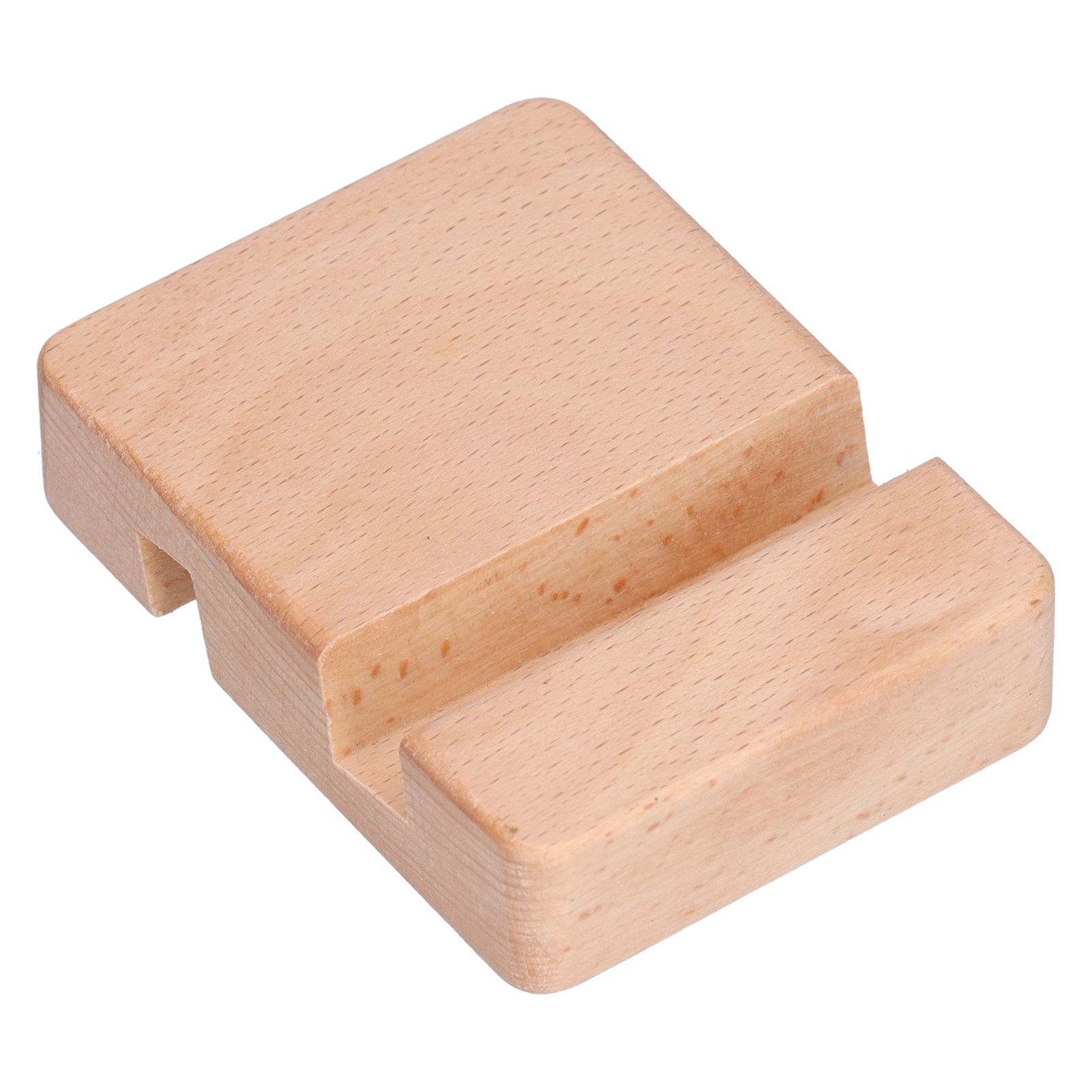Phone Stand Wooden Compact Durable Universal Simple Stylish Modern Phone Holder for Home OfficeSquare Double Slot - Image 3