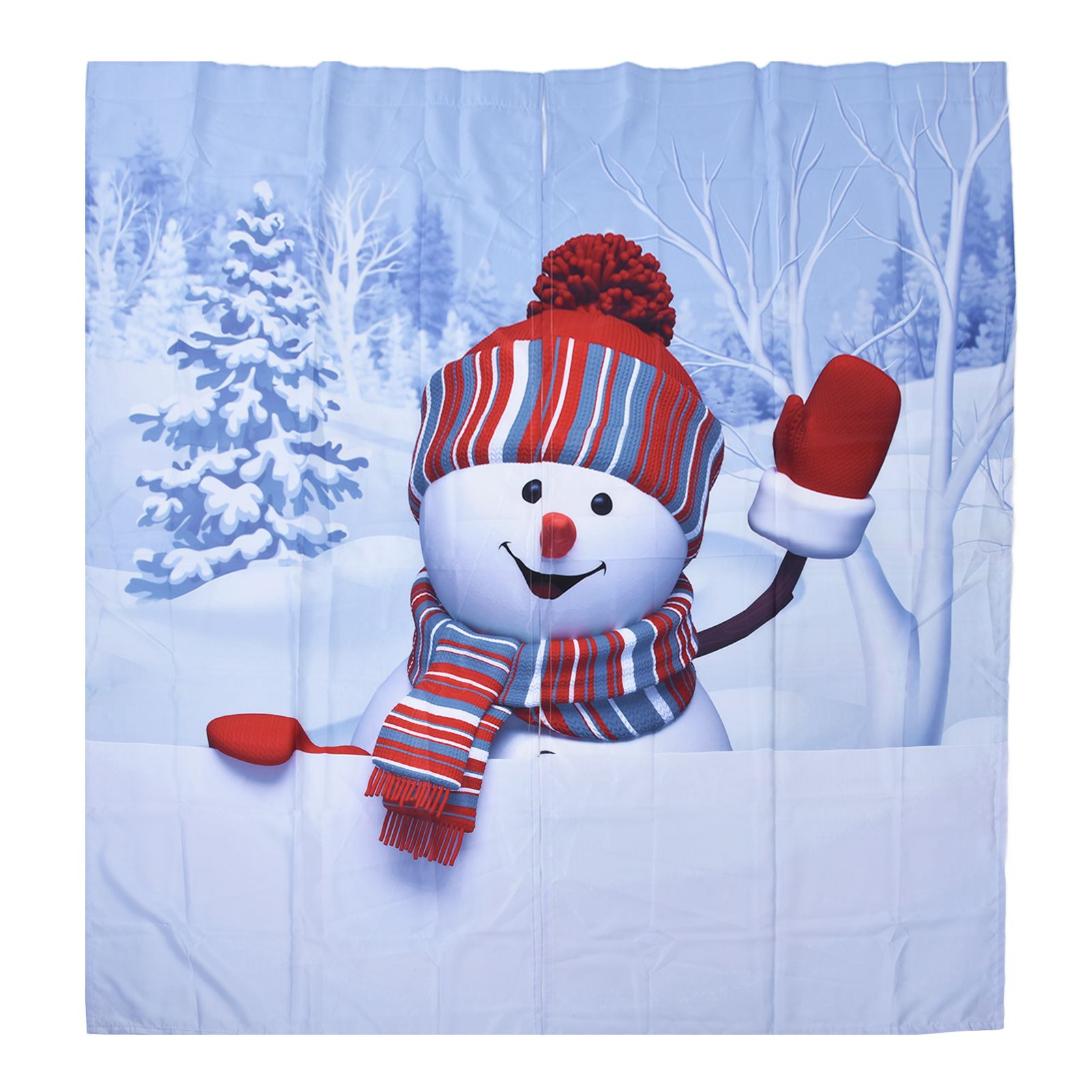 Digital Printing Blackout Curtain Snowman Pattern Blind Shade Window Drapes for Bedroom Living Room170x200cm Christmas Style 4 - Image 1