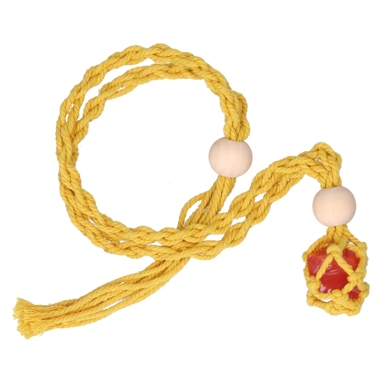 3pcs Net Bag Necklace Empty Stone Holder Rope Replacement Adjustable Necklace Cord for Crystals Quartz Stone HolderYellow - Image 1
