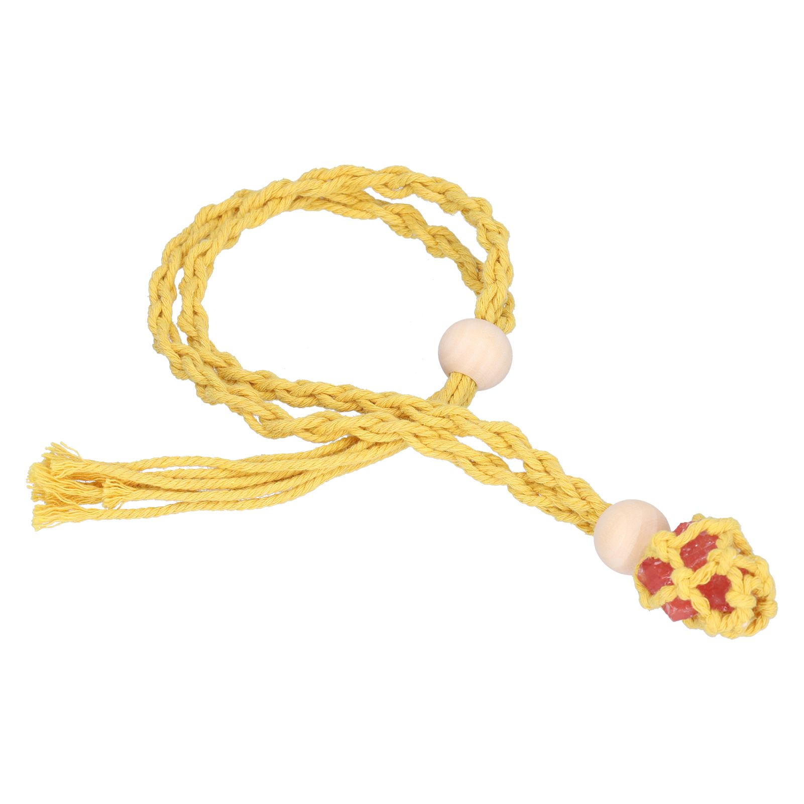 3pcs Net Bag Necklace Empty Stone Holder Rope Replacement Adjustable Necklace Cord for Crystals Quartz Stone HolderYellow - Image 5