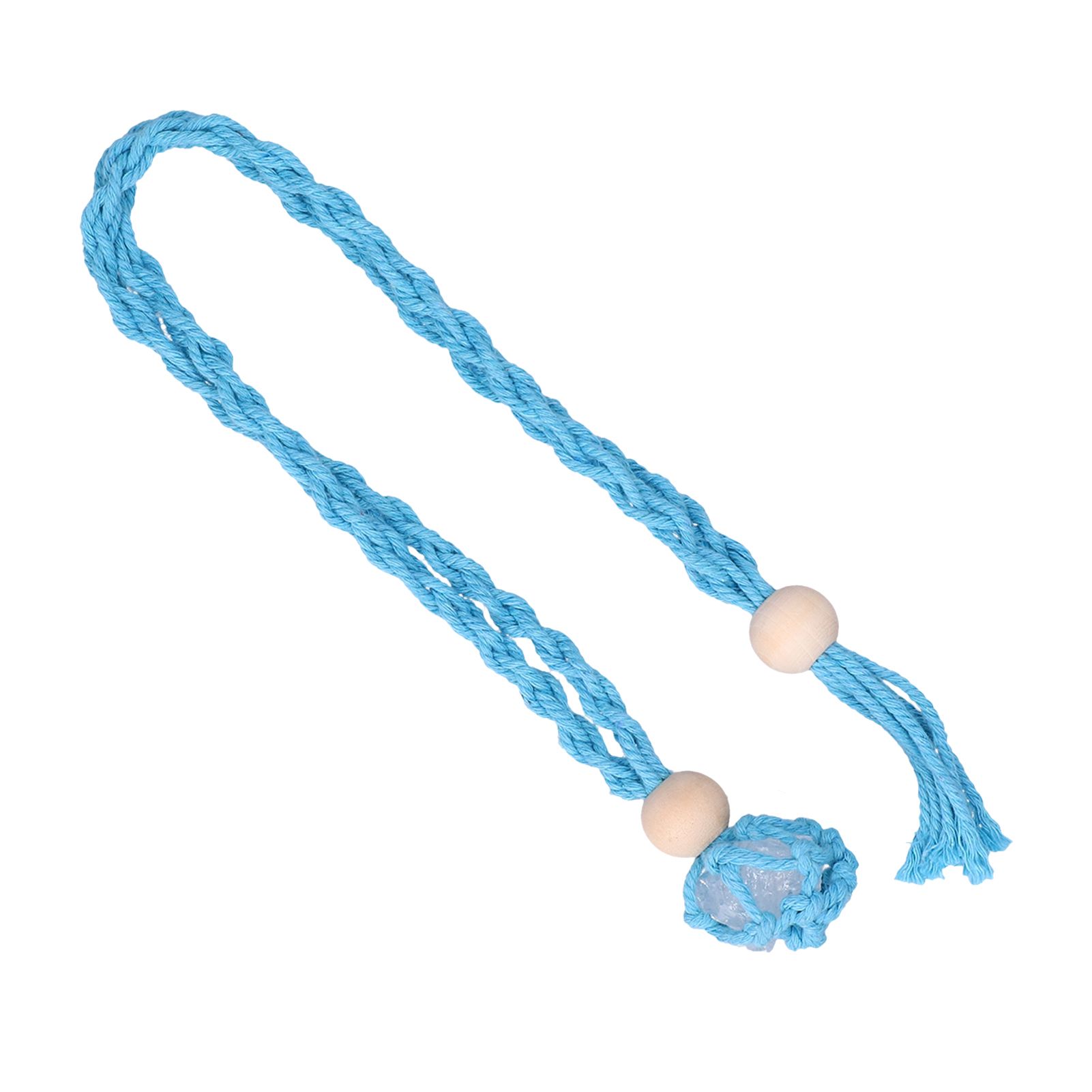 3pcs Net Bag Necklace Empty Stone Holder Rope Replacement Adjustable Necklace Cord for Crystals Quartz Stone HolderLight Blue - Image 1