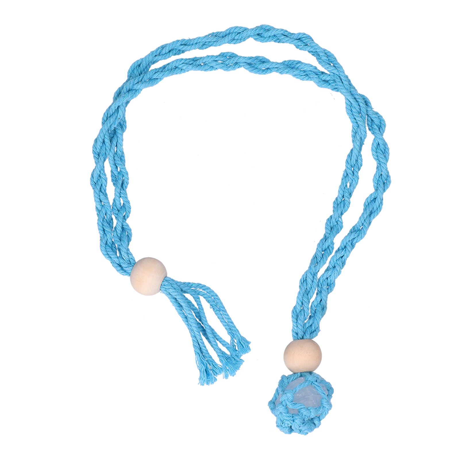 3pcs Net Bag Necklace Empty Stone Holder Rope Replacement Adjustable Necklace Cord for Crystals Quartz Stone HolderLight Blue - Image 2
