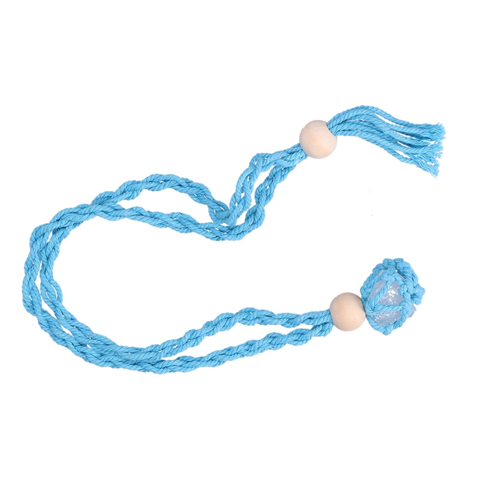 3pcs Net Bag Necklace Empty Stone Holder Rope Replacement Adjustable Necklace Cord for Crystals Quartz Stone HolderLight Blue - Image 3