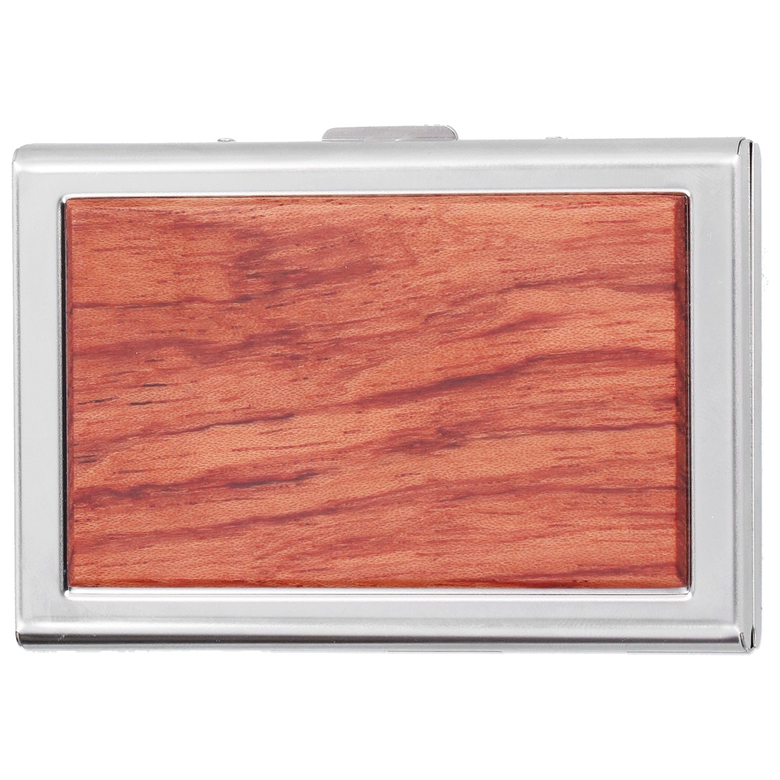 Wood Card Case Safe Bank Credit Card Box Portable Business ID Card Case Holder for Men WomenRosewood - Image 1