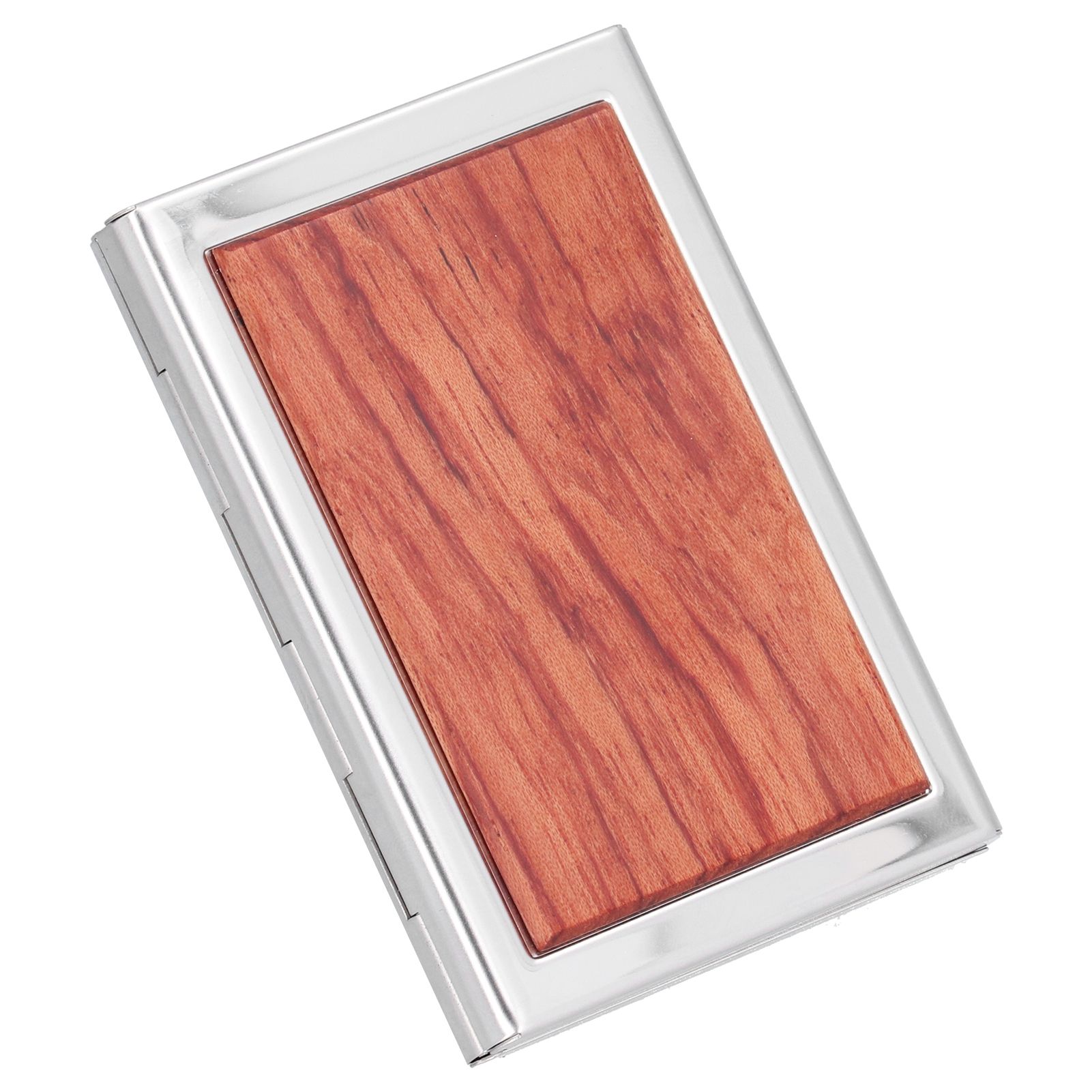 Wood Card Case Safe Bank Credit Card Box Portable Business ID Card Case Holder for Men WomenRosewood - Image 2