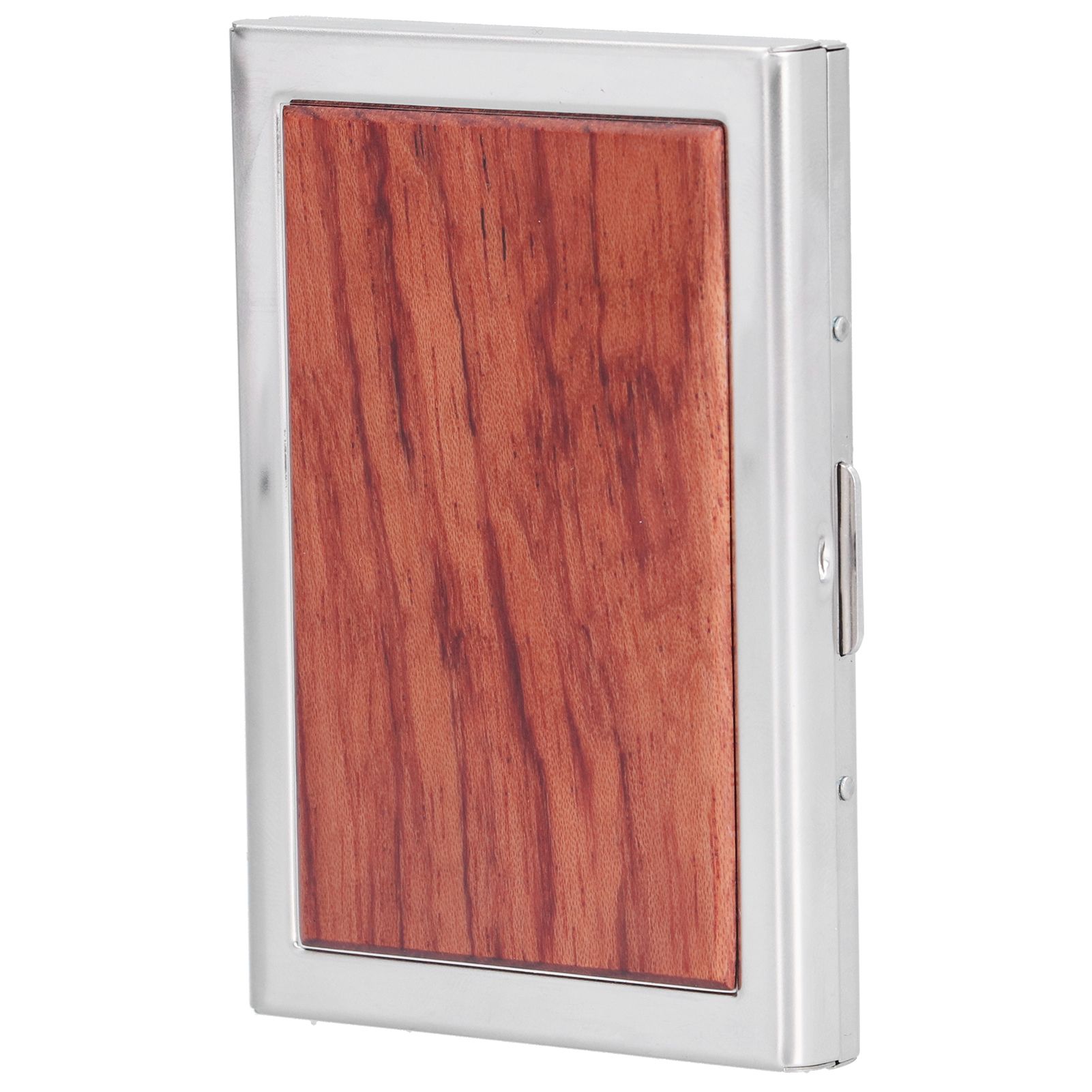 Wood Card Case Safe Bank Credit Card Box Portable Business ID Card Case Holder for Men WomenRosewood - Image 4