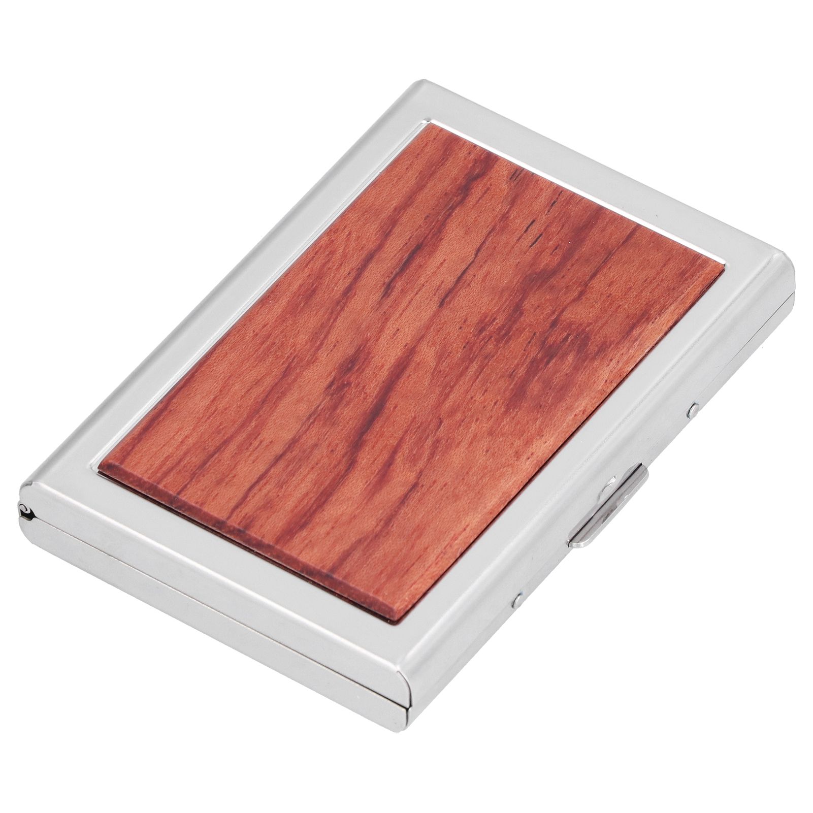 Wood Card Case Safe Bank Credit Card Box Portable Business ID Card Case Holder for Men WomenRosewood - Image 7