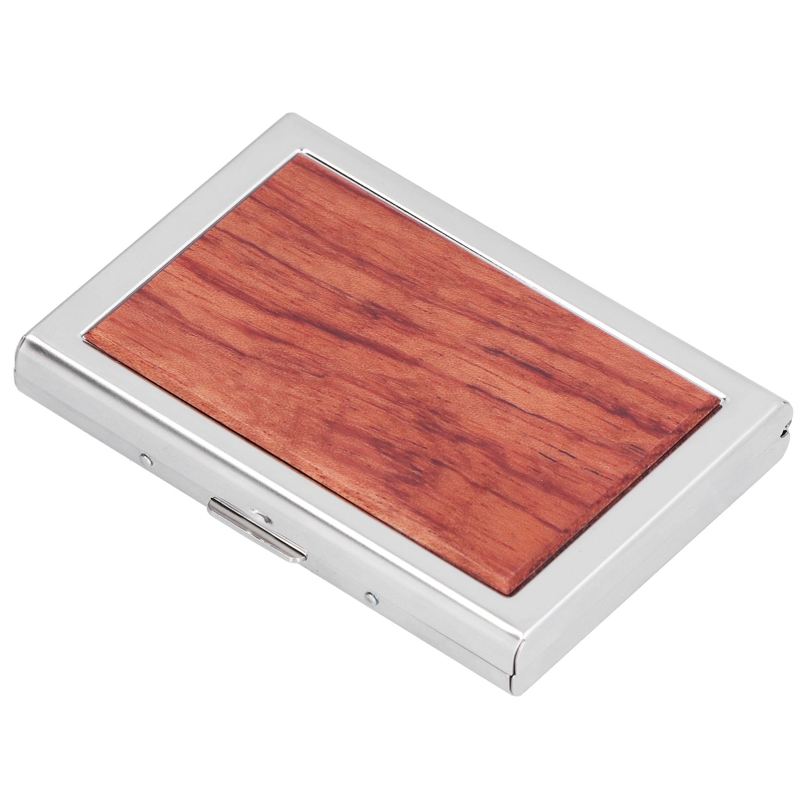 Wood Card Case Safe Bank Credit Card Box Portable Business ID Card Case Holder for Men WomenRosewood - Image 8