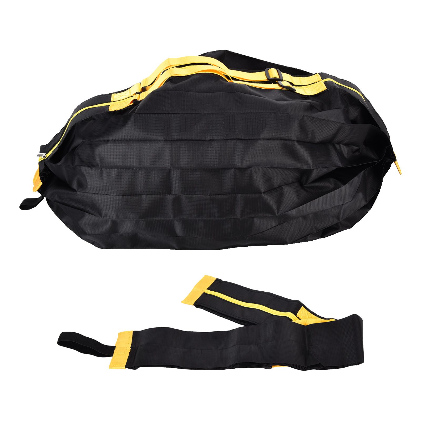 Stylish Reusable Shopping Bag Oxford Cloth Portable Foldable High Capacity Shoulder Bag Waterproof TotePure Black - Image 4