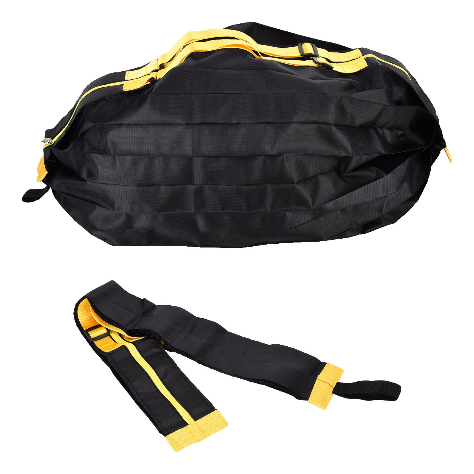 Stylish Reusable Shopping Bag Oxford Cloth Portable Foldable High Capacity Shoulder Bag Waterproof TotePure Black - Image 5