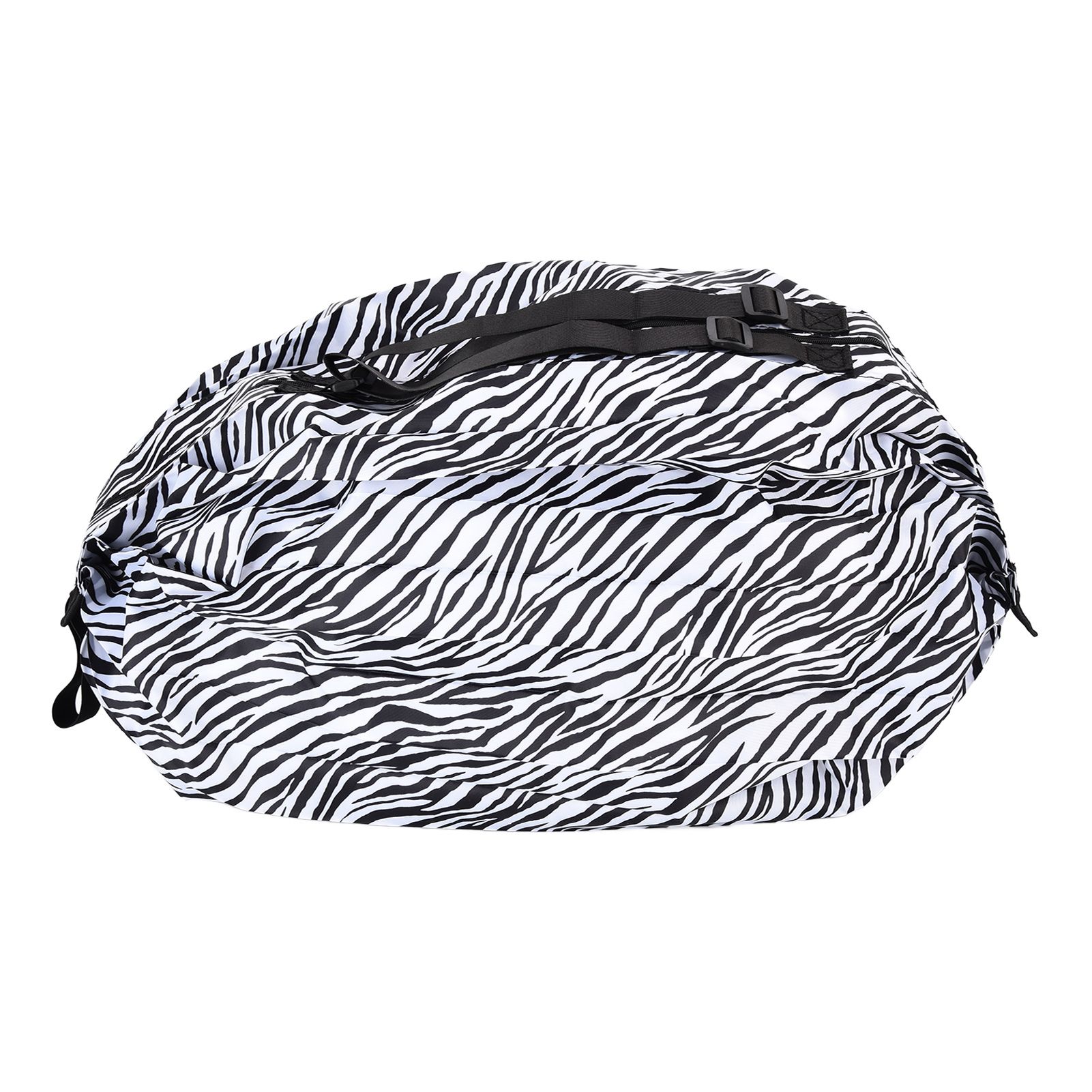 Stylish Reusable Shopping Bag Oxford Cloth Portable Foldable High Capacity Shoulder Bag Waterproof ToteZebra Stripe - Image 1