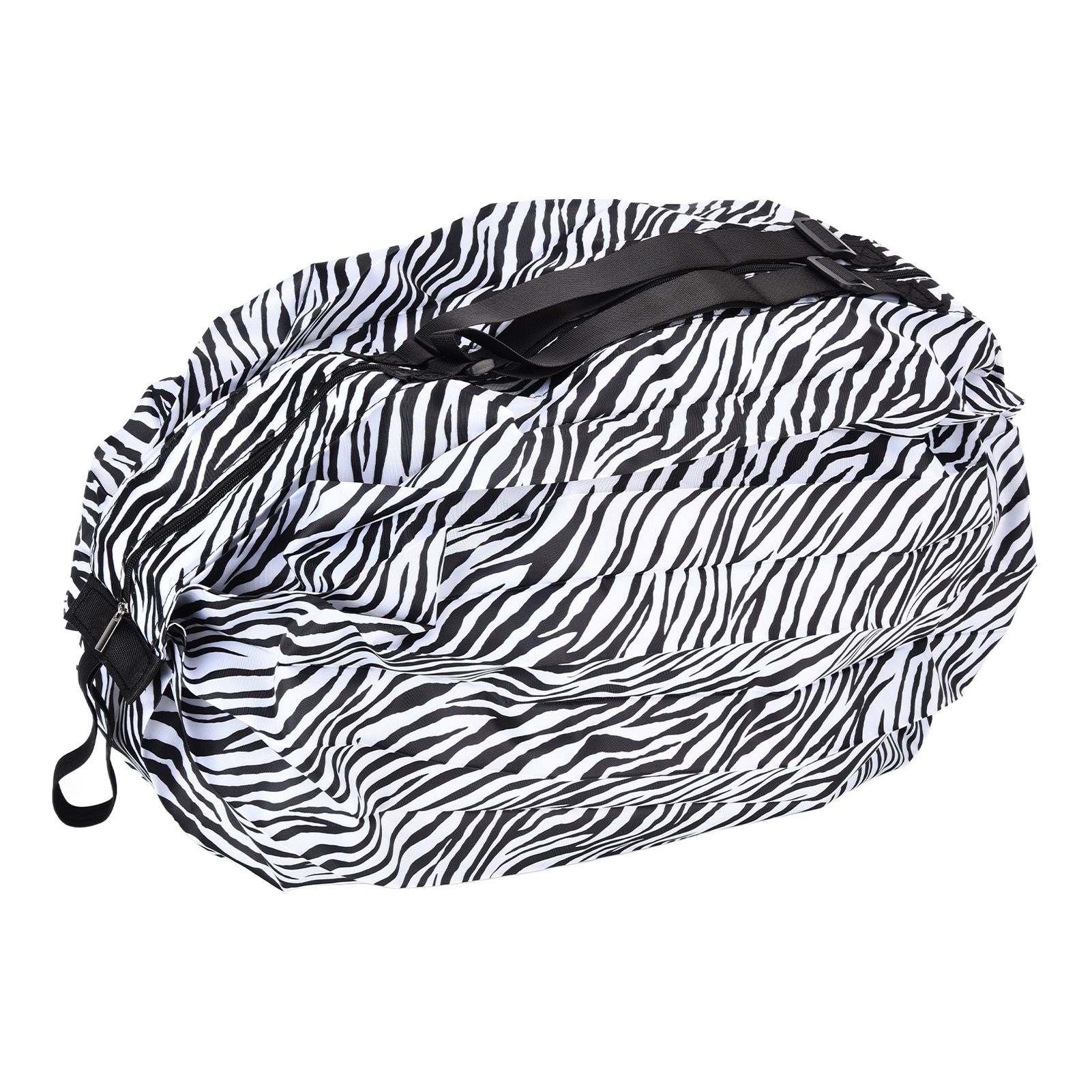 Stylish Reusable Shopping Bag Oxford Cloth Portable Foldable High Capacity Shoulder Bag Waterproof ToteZebra Stripe - Image 3