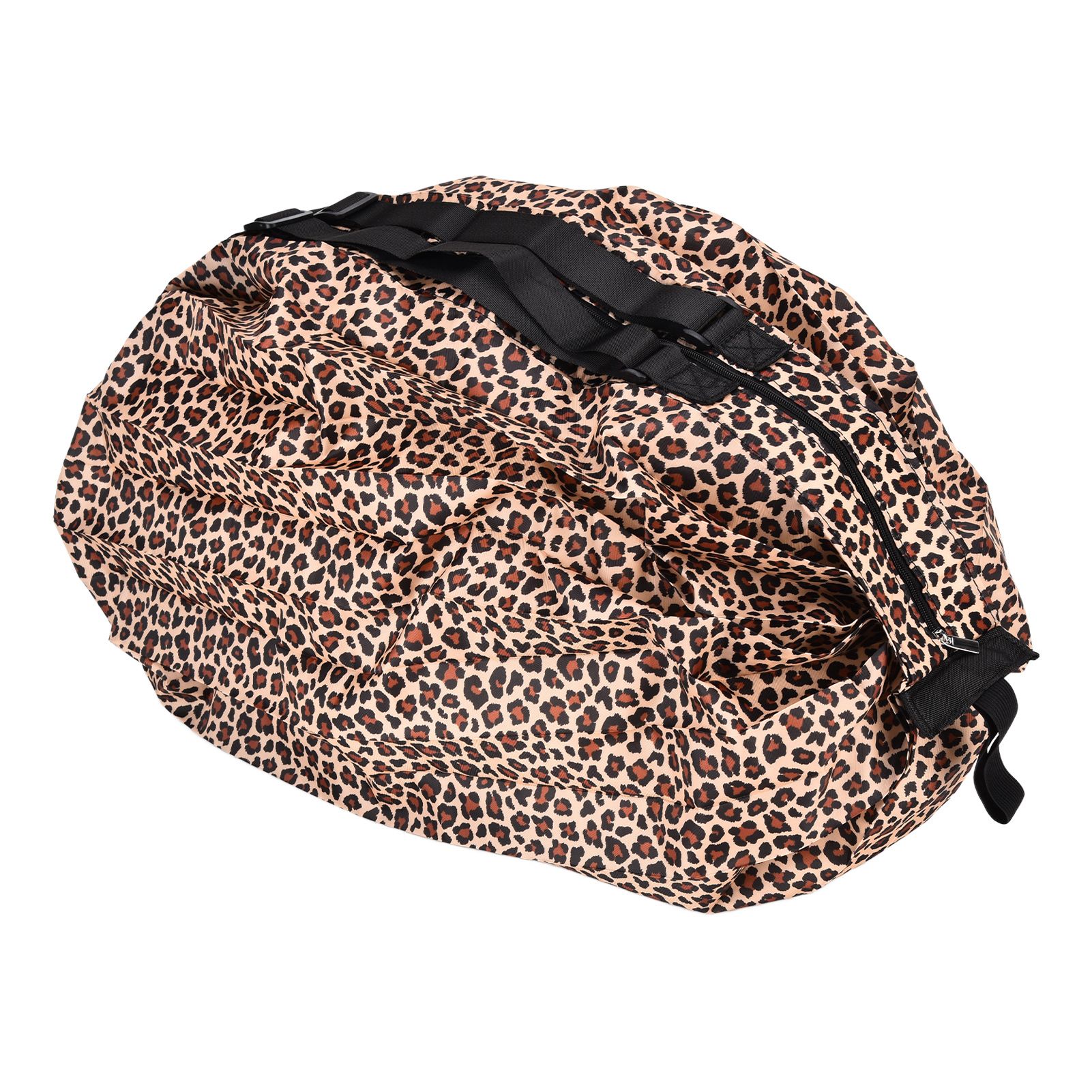 Stylish Reusable Shopping Bag Oxford Cloth Portable Foldable High Capacity Shoulder Bag Waterproof ToteLeopard Print - Image 2