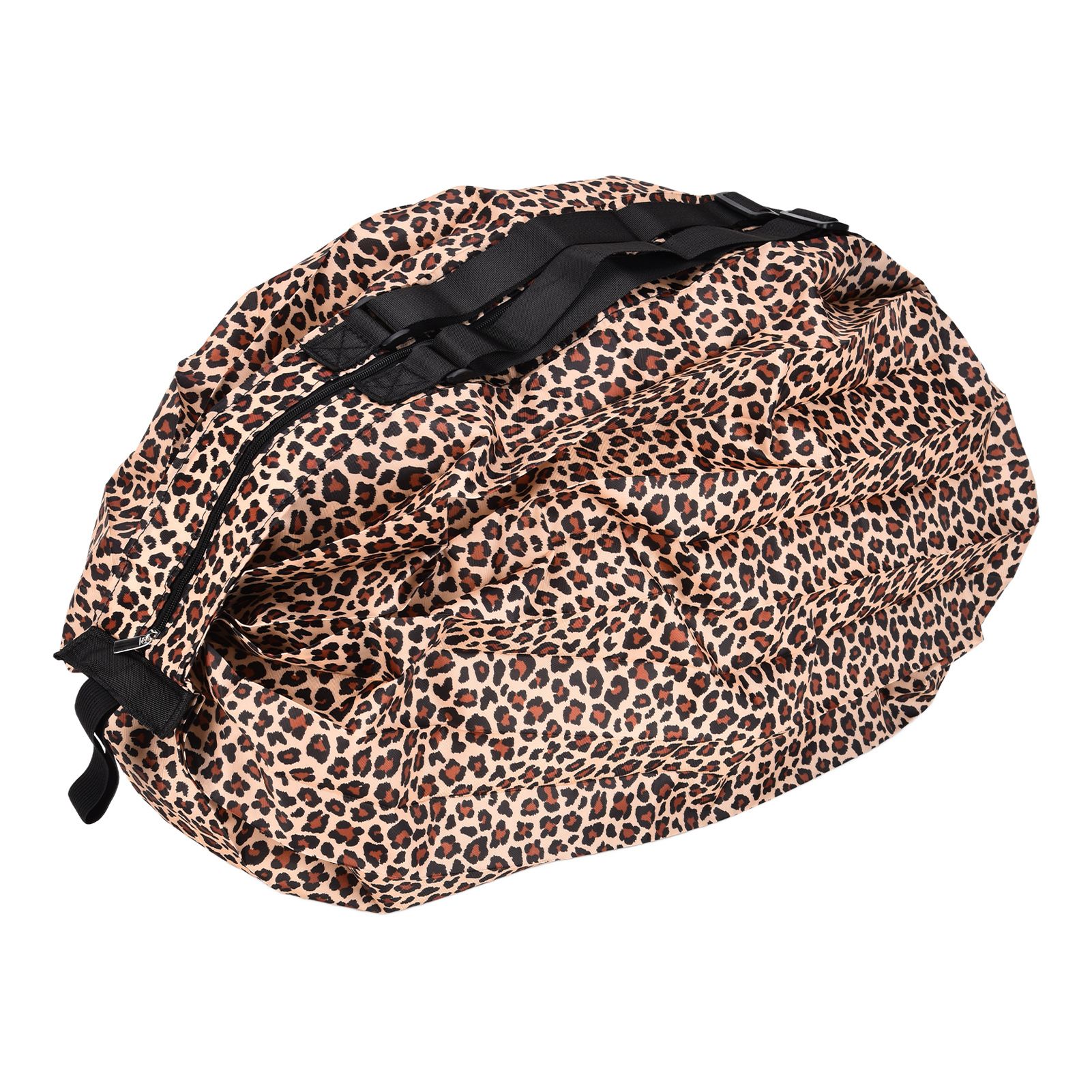 Stylish Reusable Shopping Bag Oxford Cloth Portable Foldable High Capacity Shoulder Bag Waterproof ToteLeopard Print - Image 4