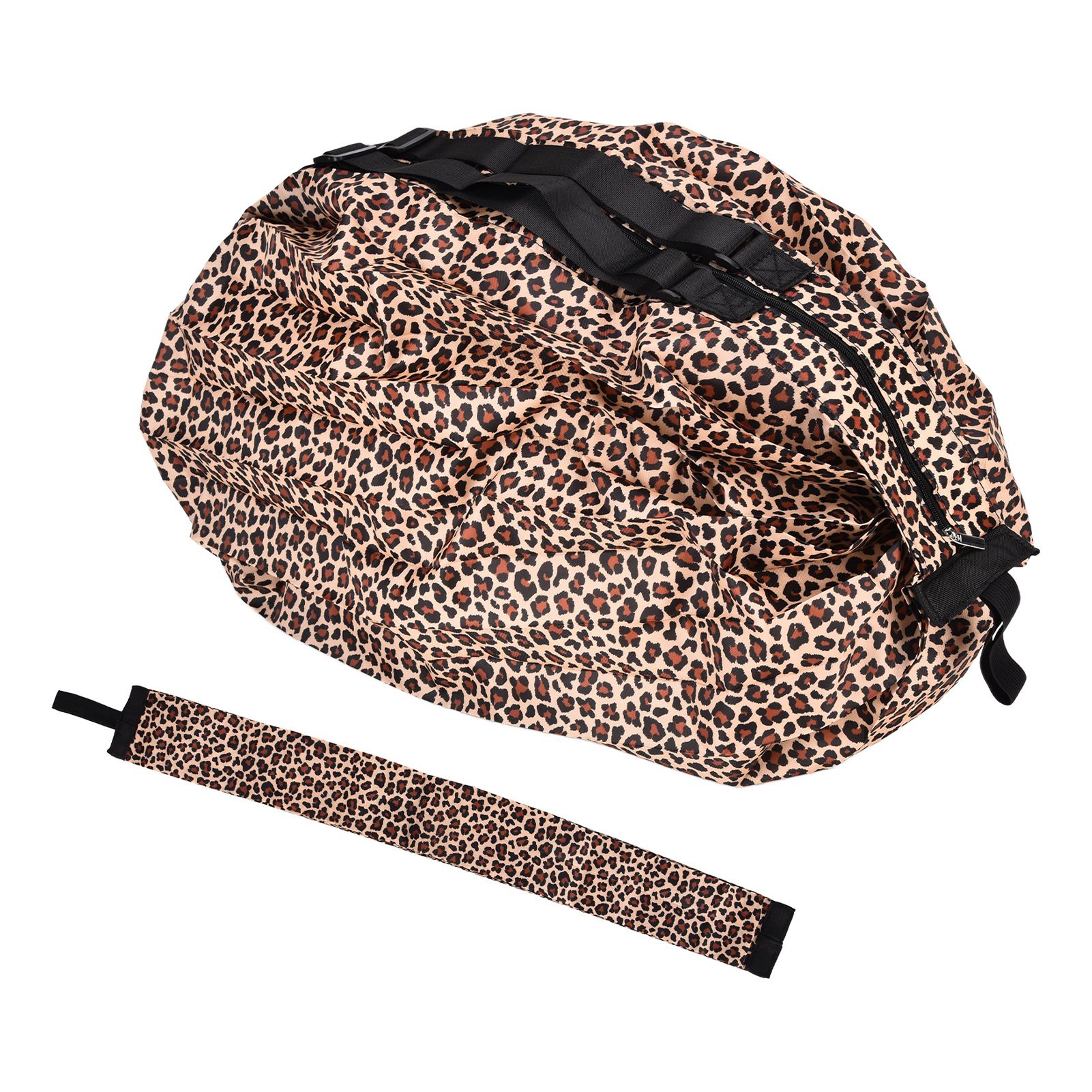 Stylish Reusable Shopping Bag Oxford Cloth Portable Foldable High Capacity Shoulder Bag Waterproof ToteLeopard Print - Image 8