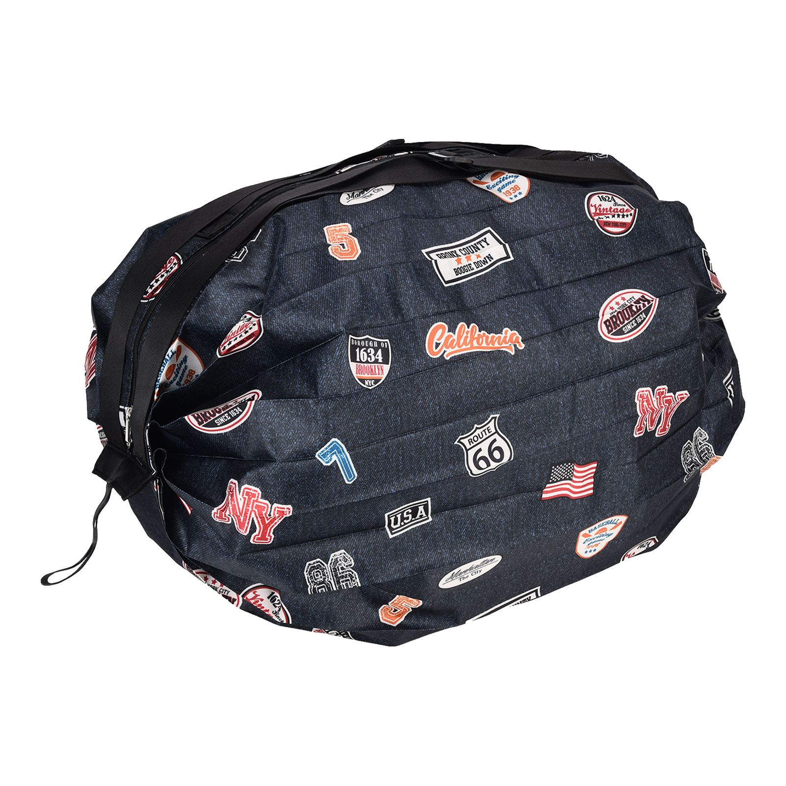 Stylish Shopping Backpacks Foldable Reusable Eco Friendly Grocery Bags for Shopping TravelNavy Blue - Image 2