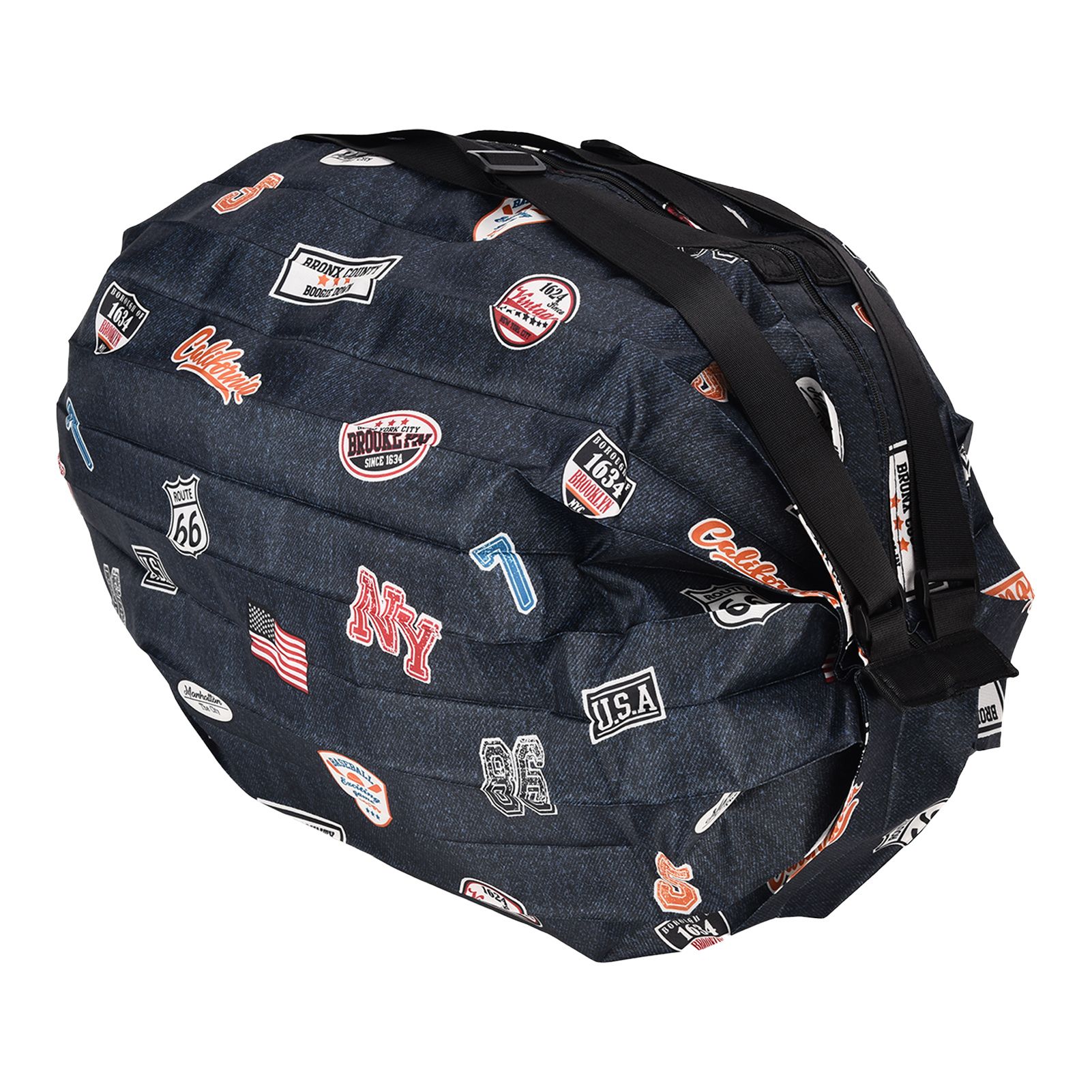 Stylish Shopping Backpacks Foldable Reusable Eco Friendly Grocery Bags for Shopping TravelNavy Blue - Image 3