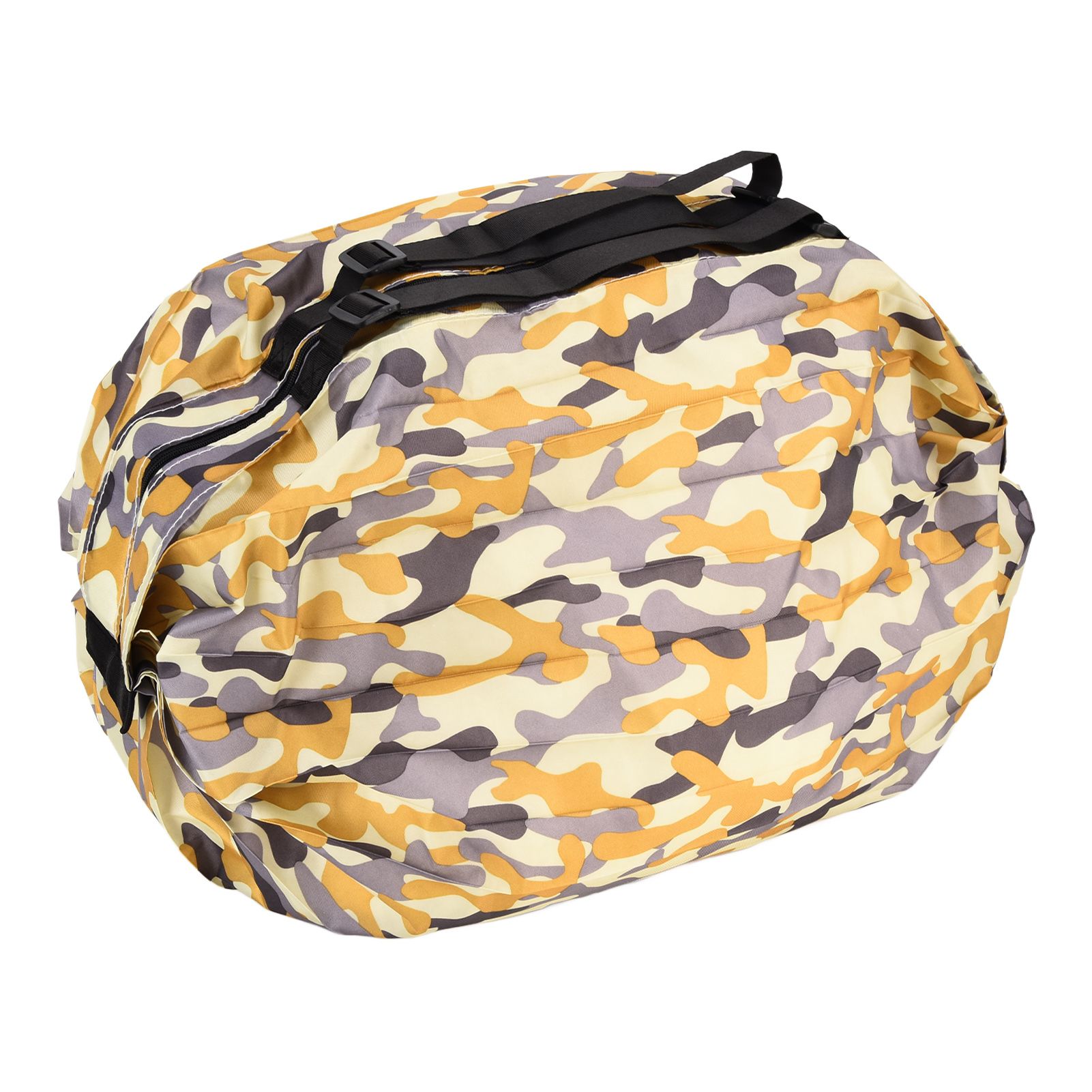 High Capacity Storage Bag Travel Single Shoulder Waterproof Shopping Bag Portable Folding Storage BagYellow Camouflage - Image 2