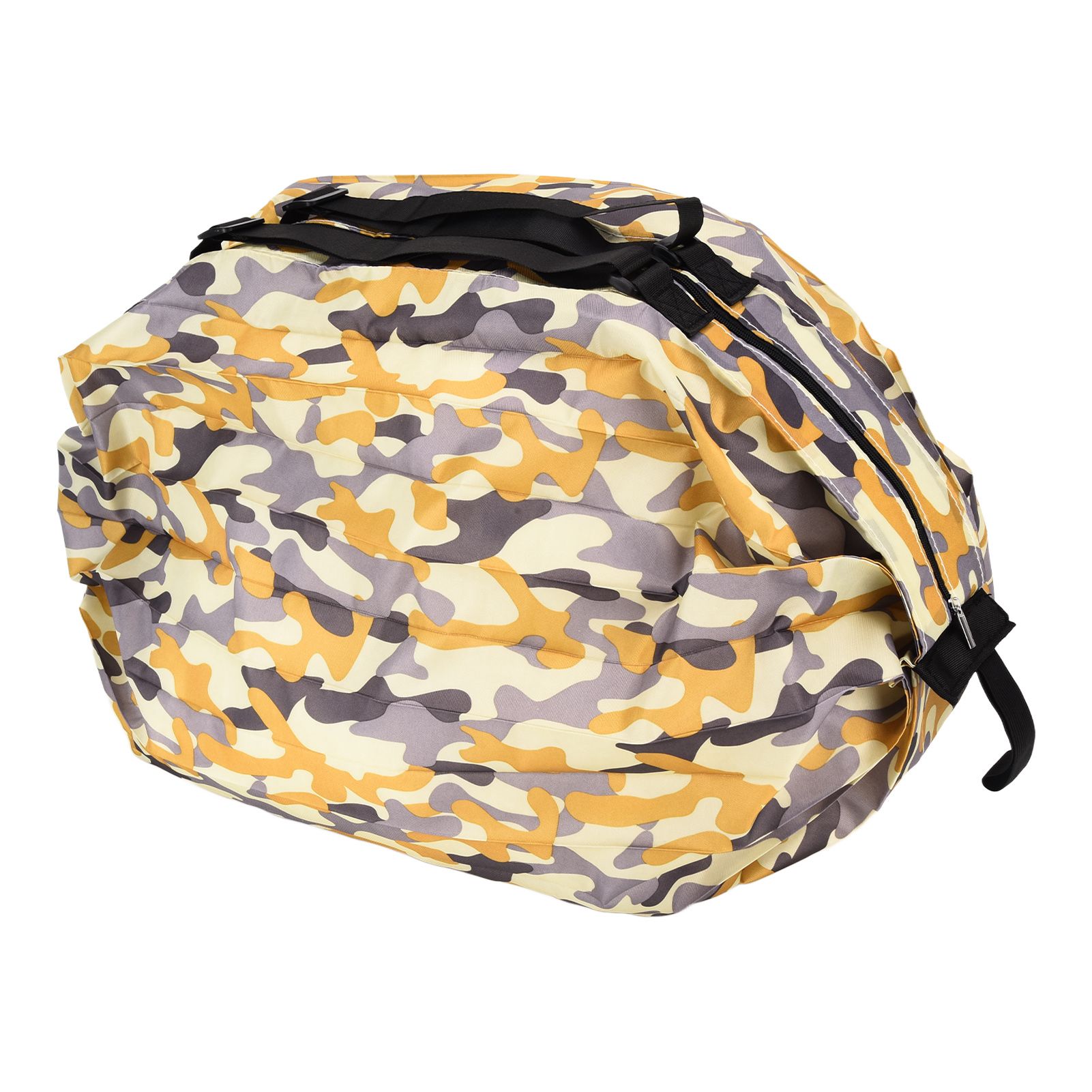 High Capacity Storage Bag Travel Single Shoulder Waterproof Shopping Bag Portable Folding Storage BagYellow Camouflage - Image 3