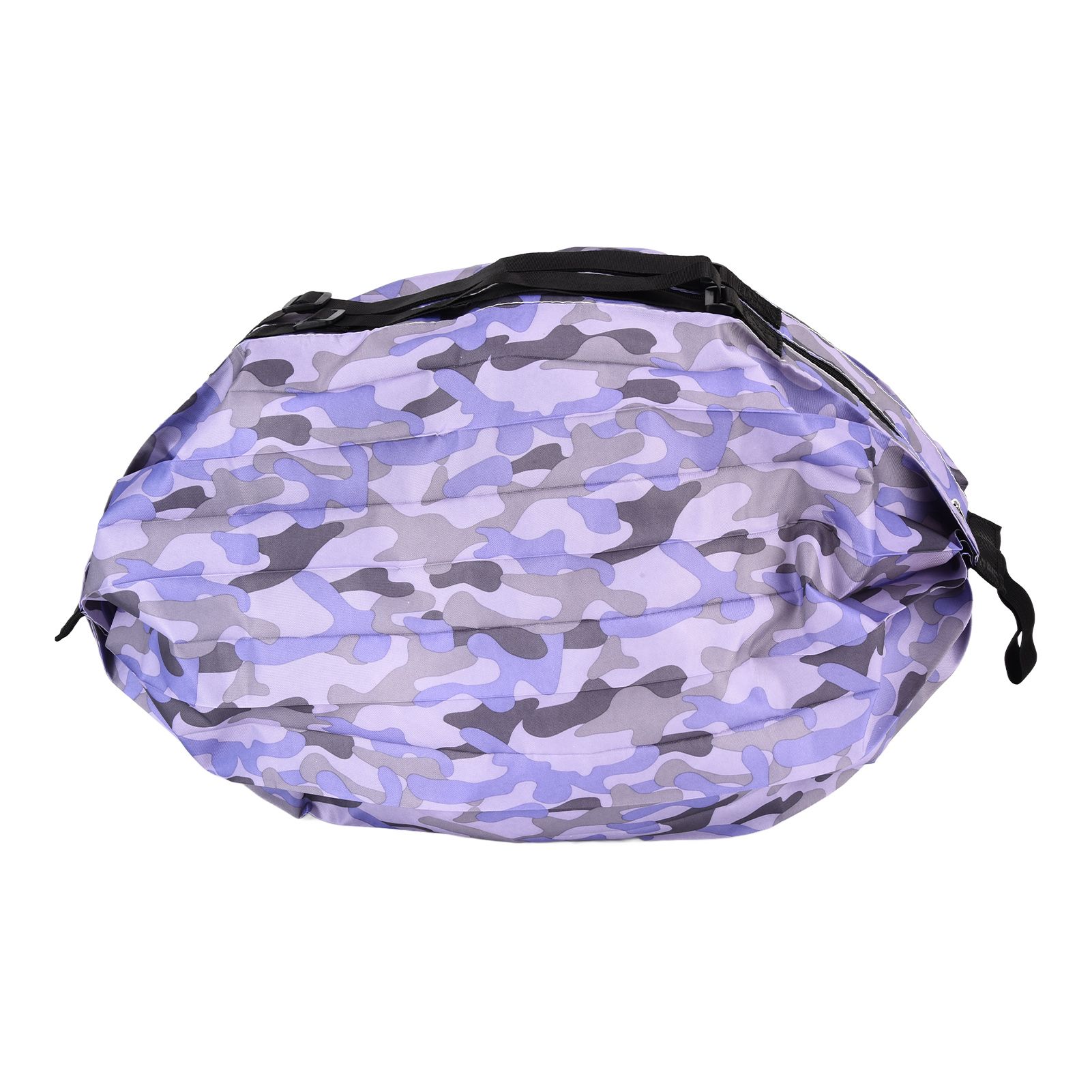 High Capacity Storage Bag Travel Single Shoulder Waterproof Shopping Bag Portable Folding Storage BagPurple Camouflage - Image 1