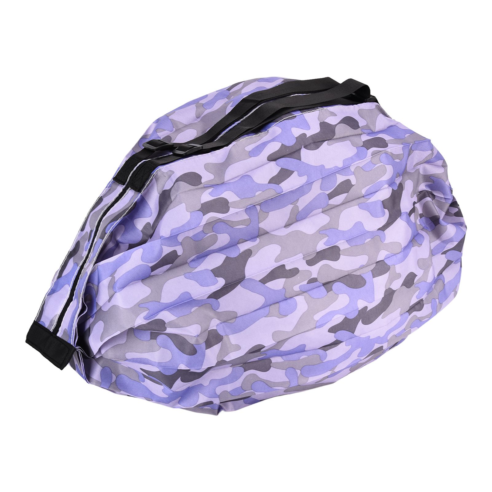 High Capacity Storage Bag Travel Single Shoulder Waterproof Shopping Bag Portable Folding Storage BagPurple Camouflage - Image 2