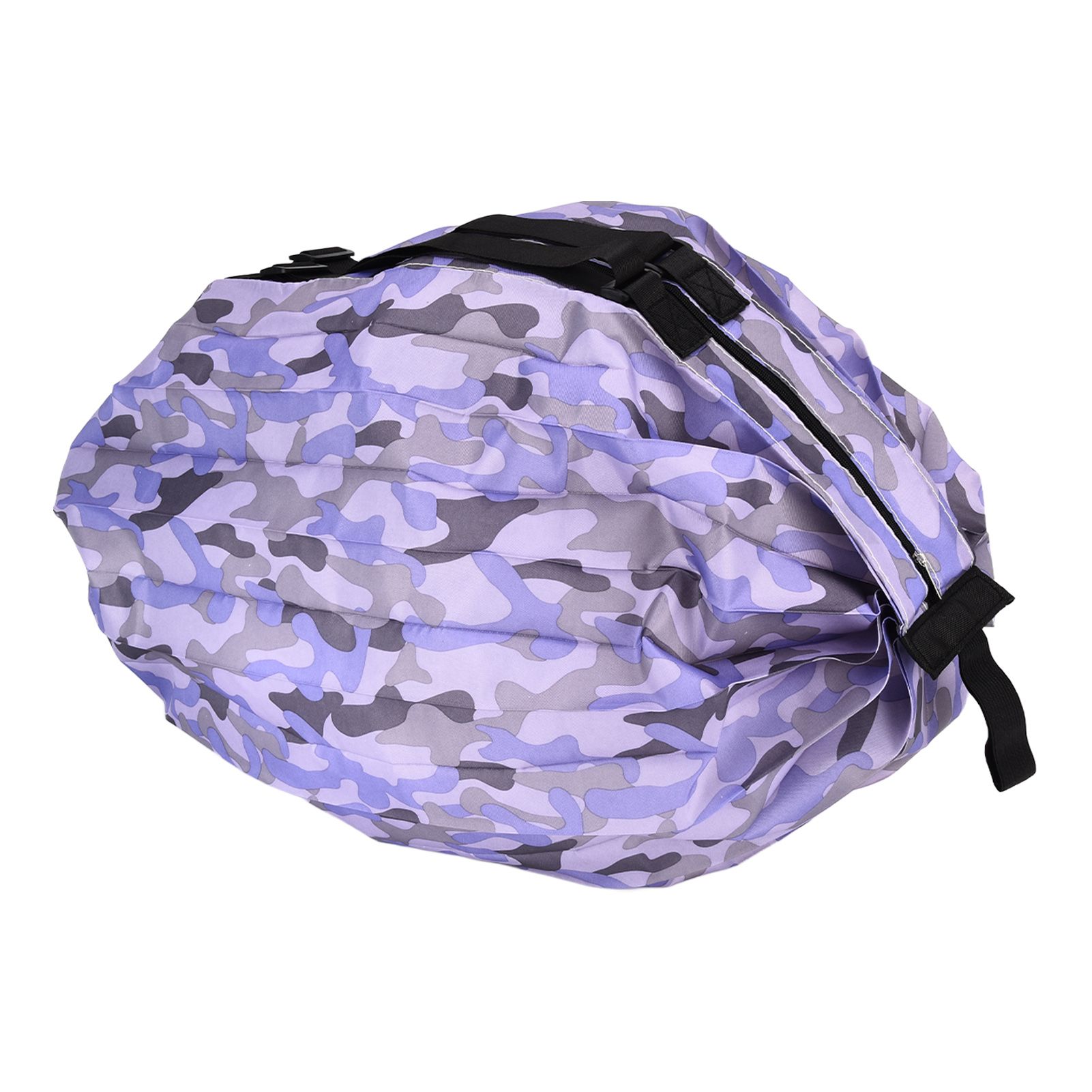 High Capacity Storage Bag Travel Single Shoulder Waterproof Shopping Bag Portable Folding Storage BagPurple Camouflage - Image 3