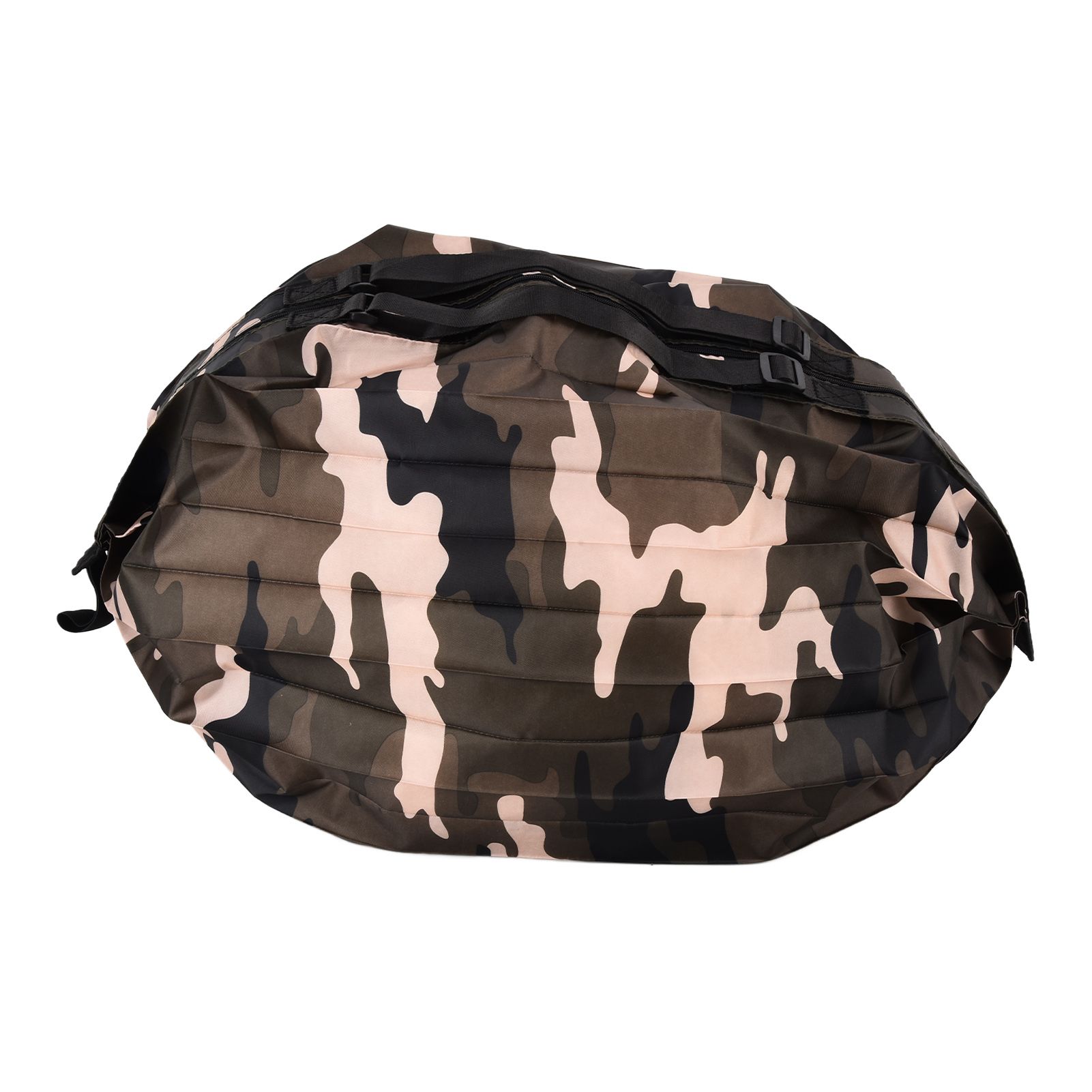 High Capacity Storage Bag Travel Single Shoulder Waterproof Shopping Bag Portable Folding Storage BagCamouflage Green - Image 1