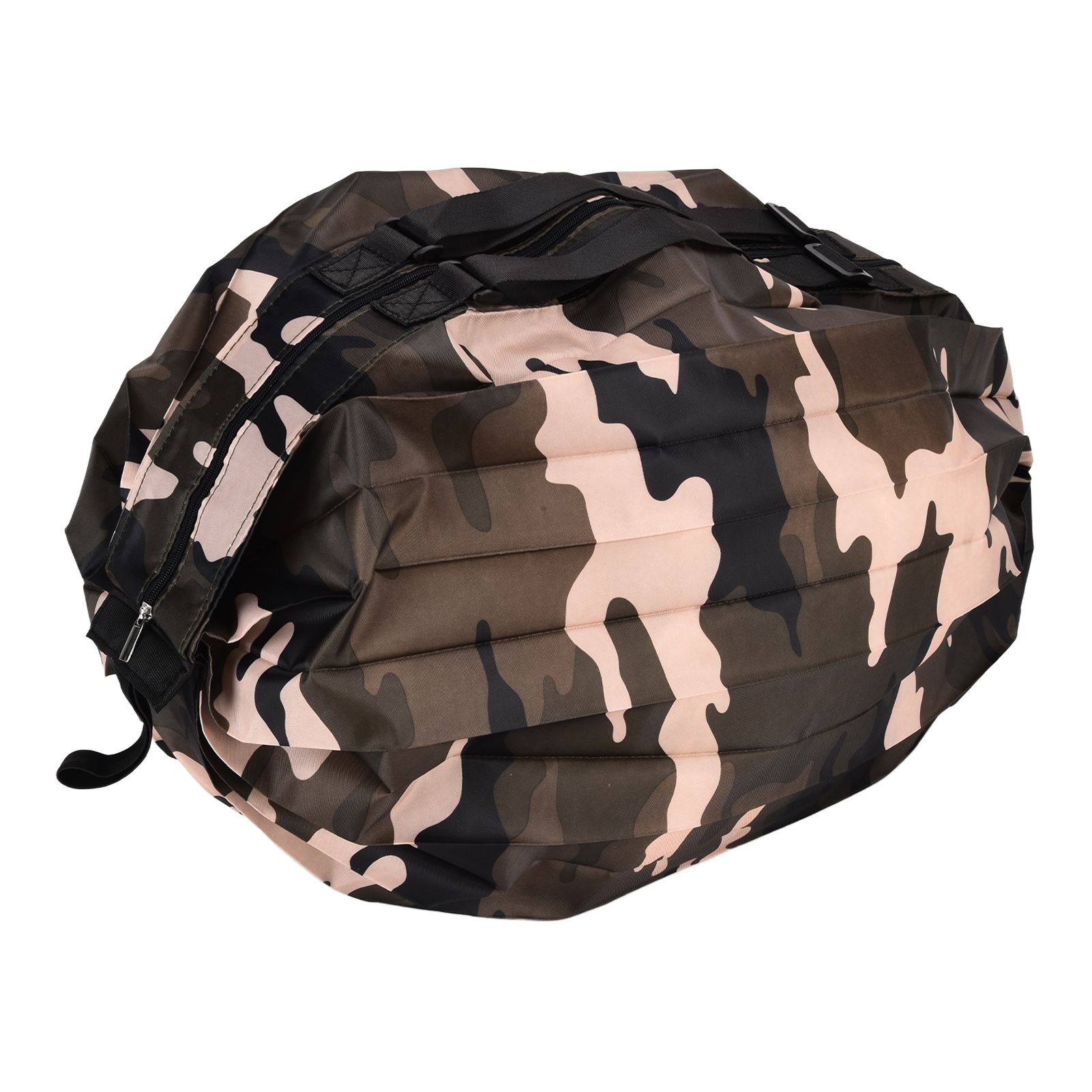 High Capacity Storage Bag Travel Single Shoulder Waterproof Shopping Bag Portable Folding Storage BagCamouflage Green - Image 2