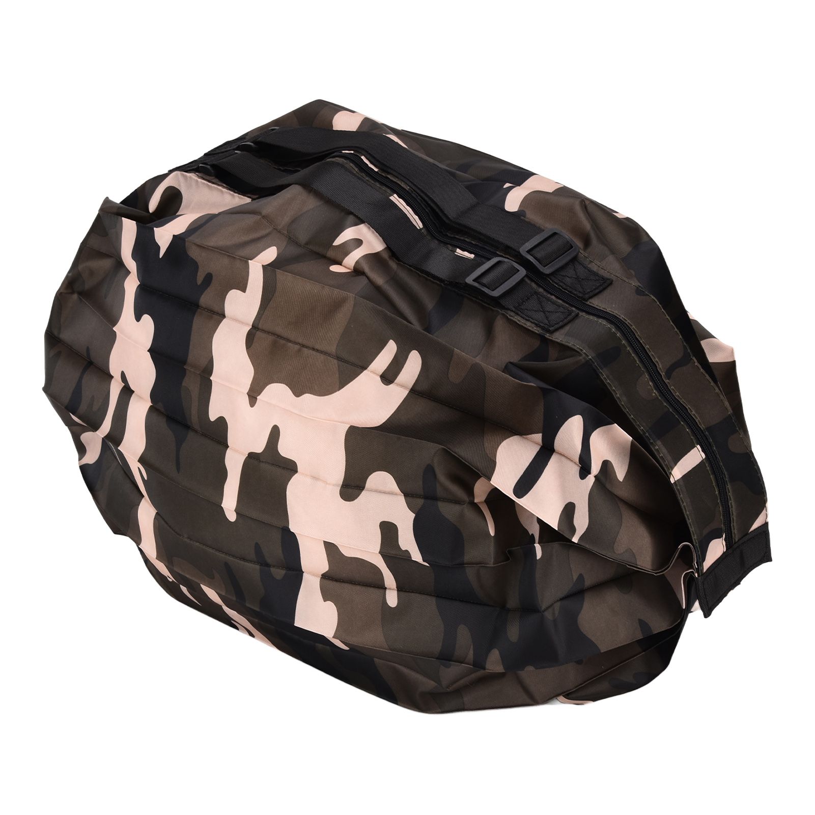 High Capacity Storage Bag Travel Single Shoulder Waterproof Shopping Bag Portable Folding Storage BagCamouflage Green - Image 3