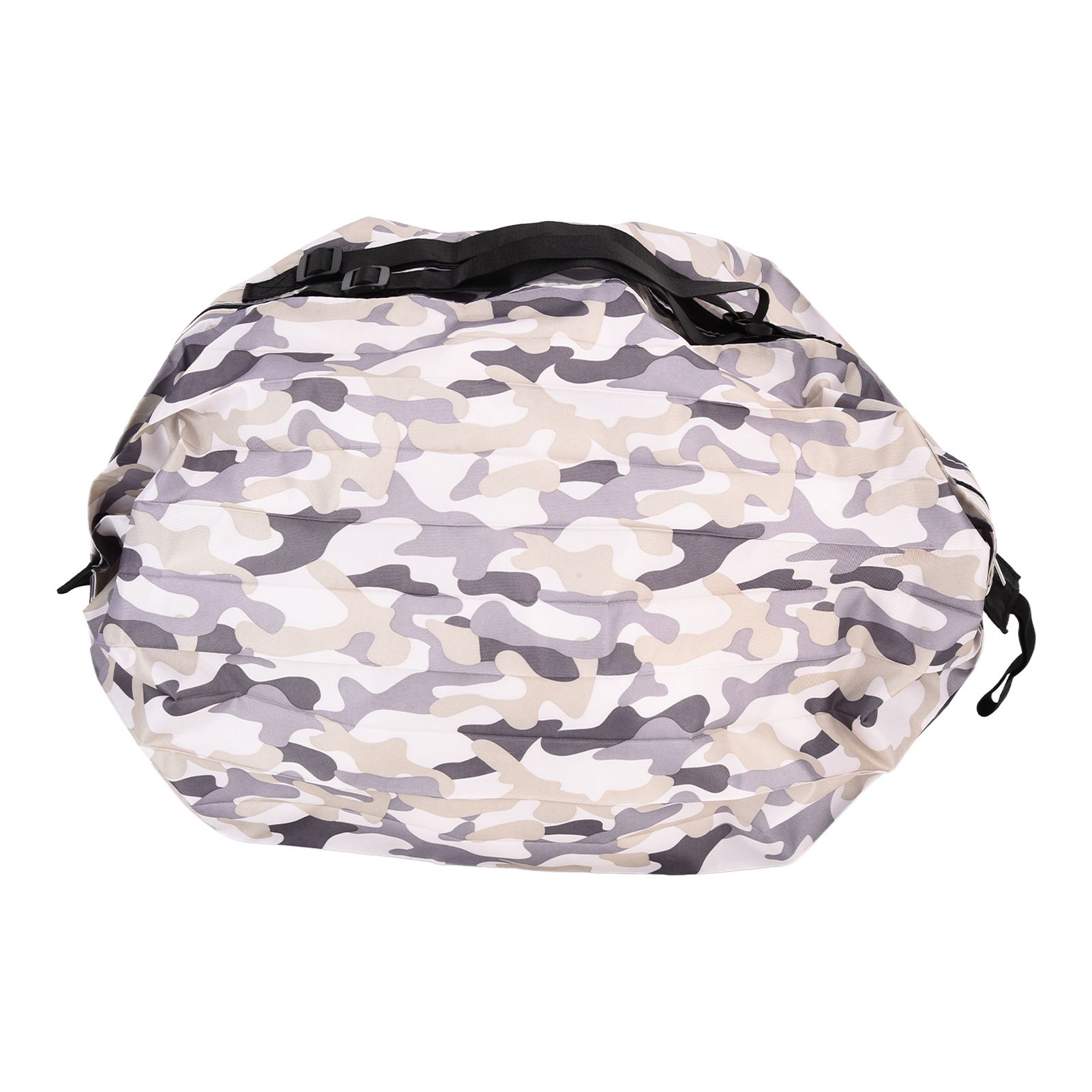 High Capacity Storage Bag Travel Single Shoulder Waterproof Shopping Bag Portable Folding Storage BagGray Camouflage - Image 1