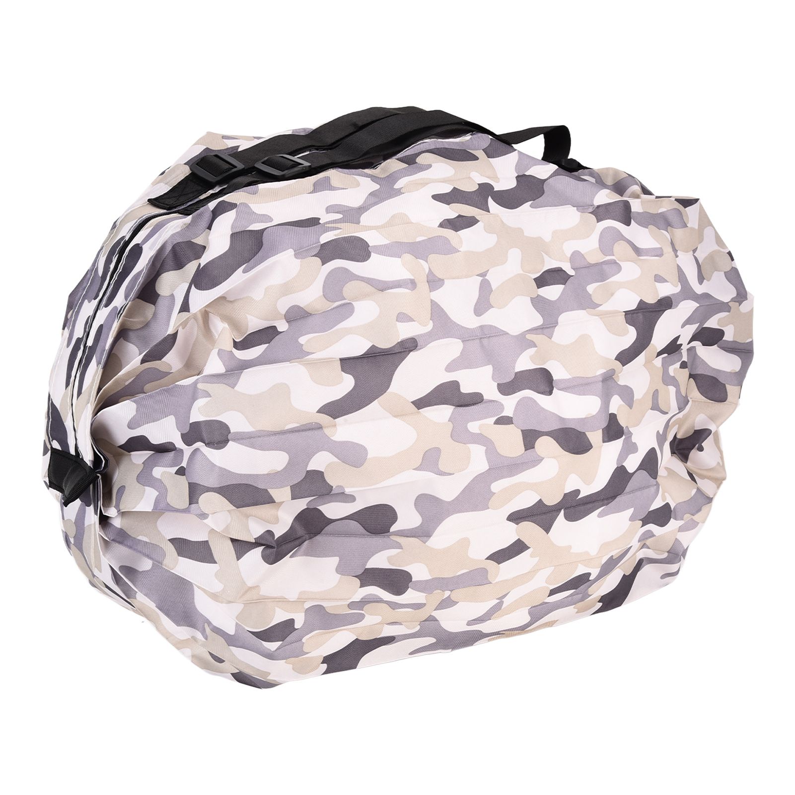 High Capacity Storage Bag Travel Single Shoulder Waterproof Shopping Bag Portable Folding Storage BagGray Camouflage - Image 2