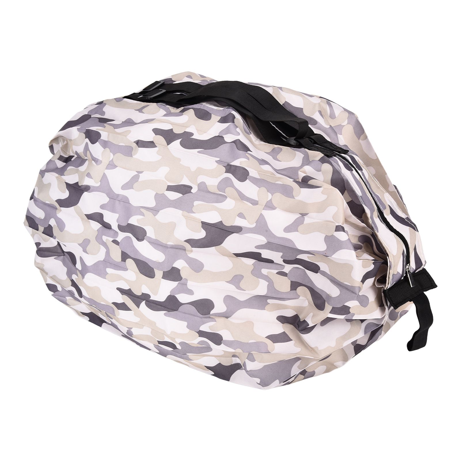 High Capacity Storage Bag Travel Single Shoulder Waterproof Shopping Bag Portable Folding Storage BagGray Camouflage - Image 3