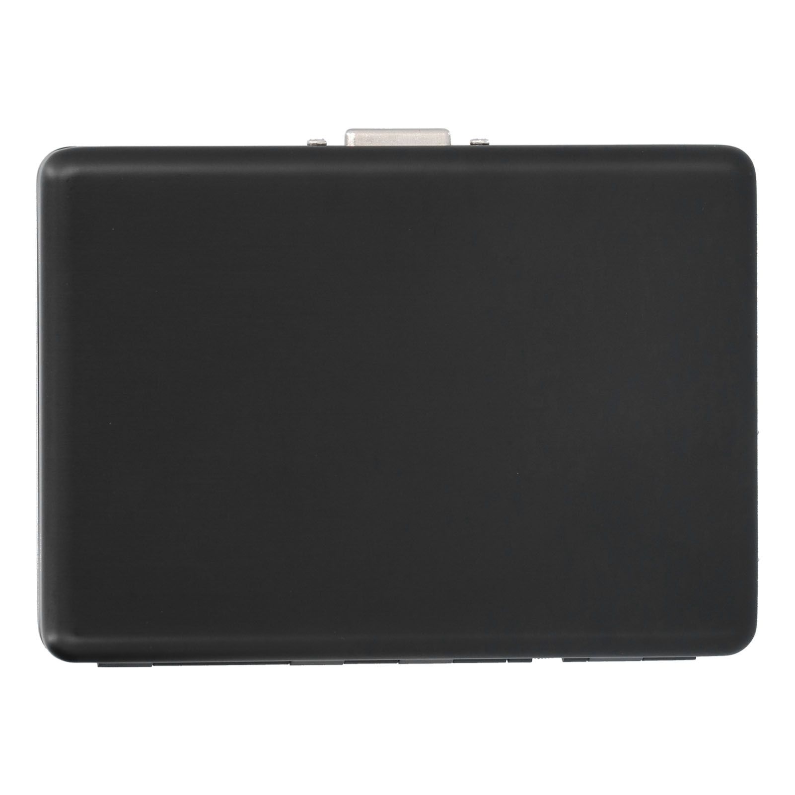 Fashionable Cigarette Case Brushed Aluminum Alloy Business Card Storage Box for Briefcase(Card Black Cigarette Box ) - Image 1