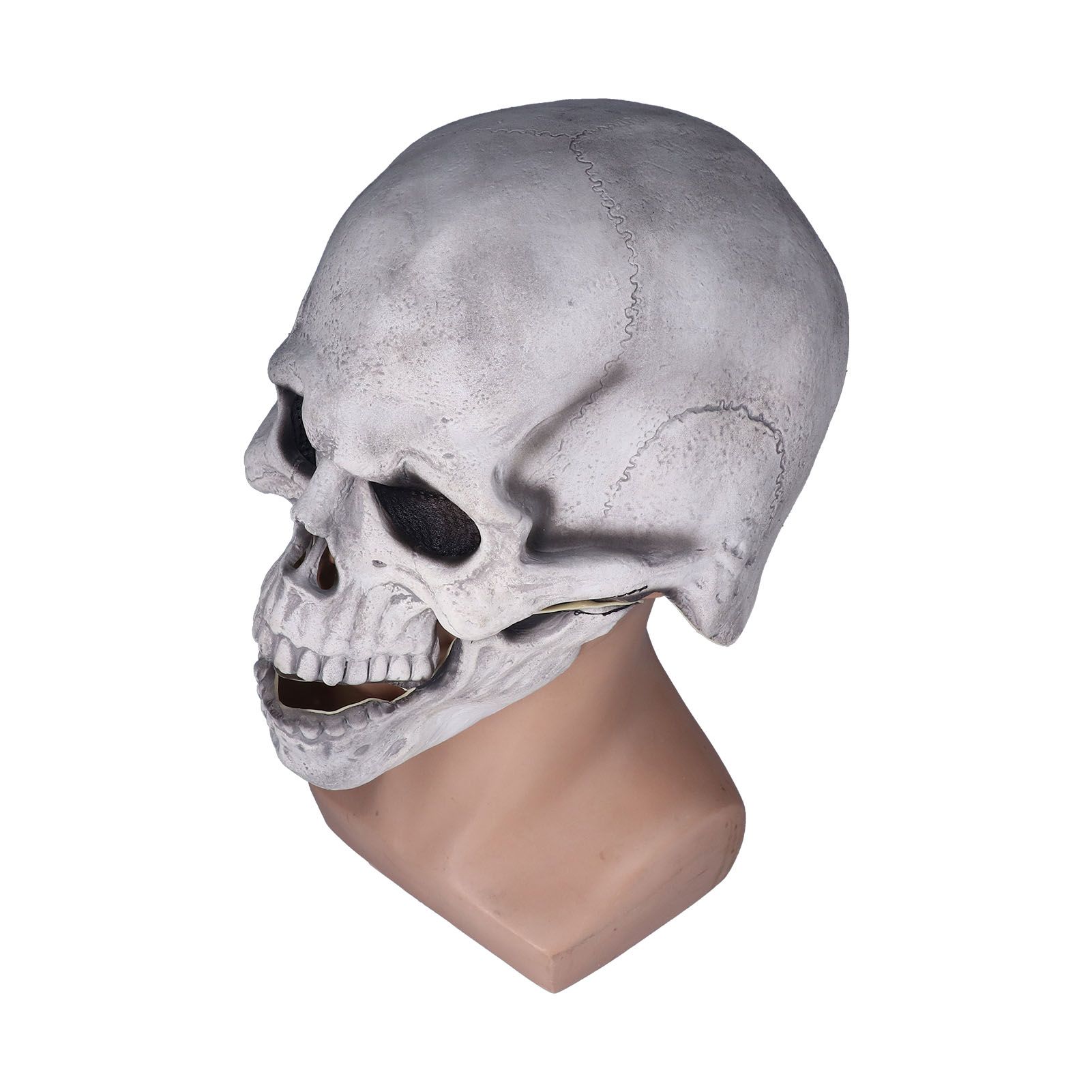 Scary Skull Mask with Movable Jaw Flexible Latex Halloween Costume Party Props Cosplay AccessoryWhite - Image 4