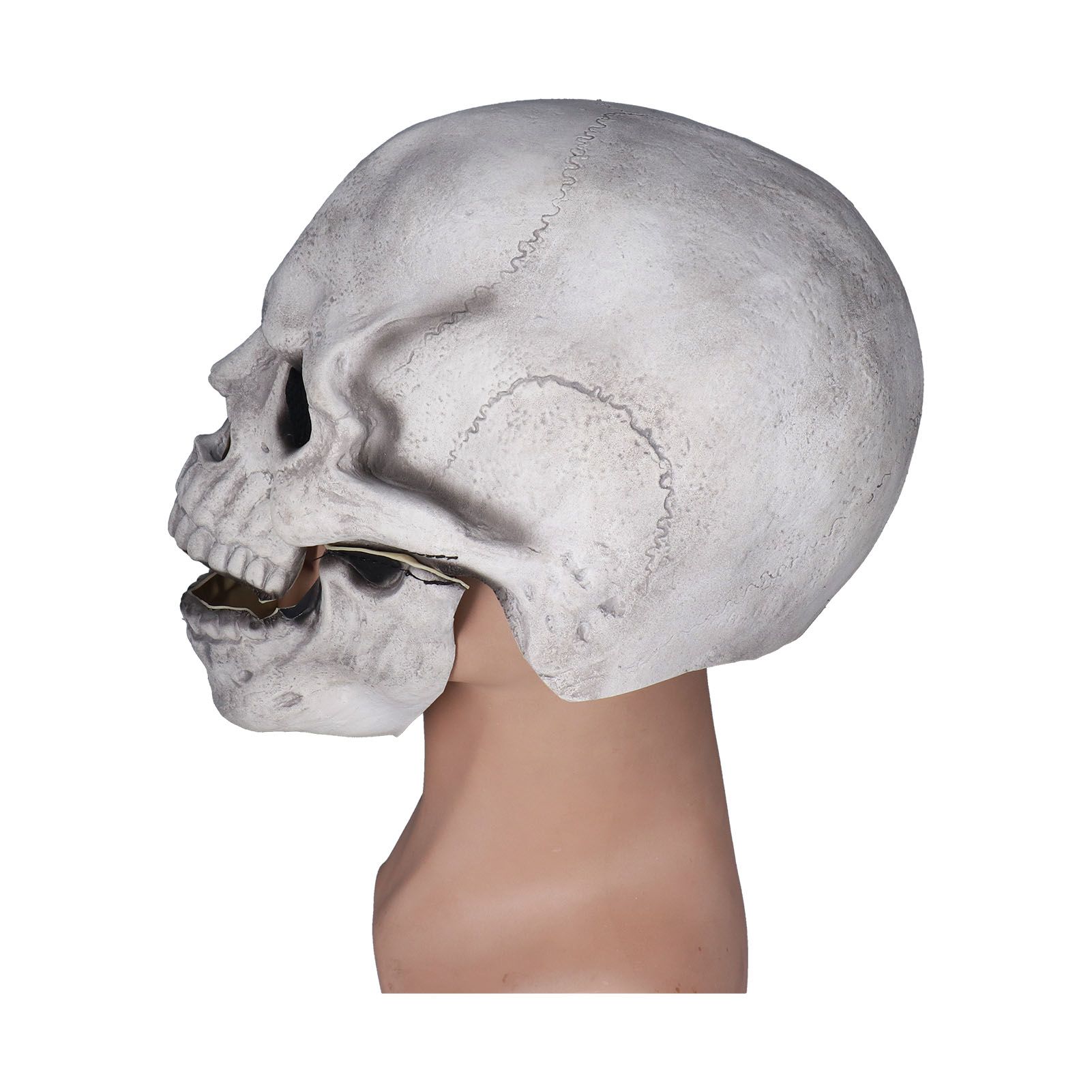 Scary Skull Mask with Movable Jaw Flexible Latex Halloween Costume Party Props Cosplay AccessoryWhite - Image 7