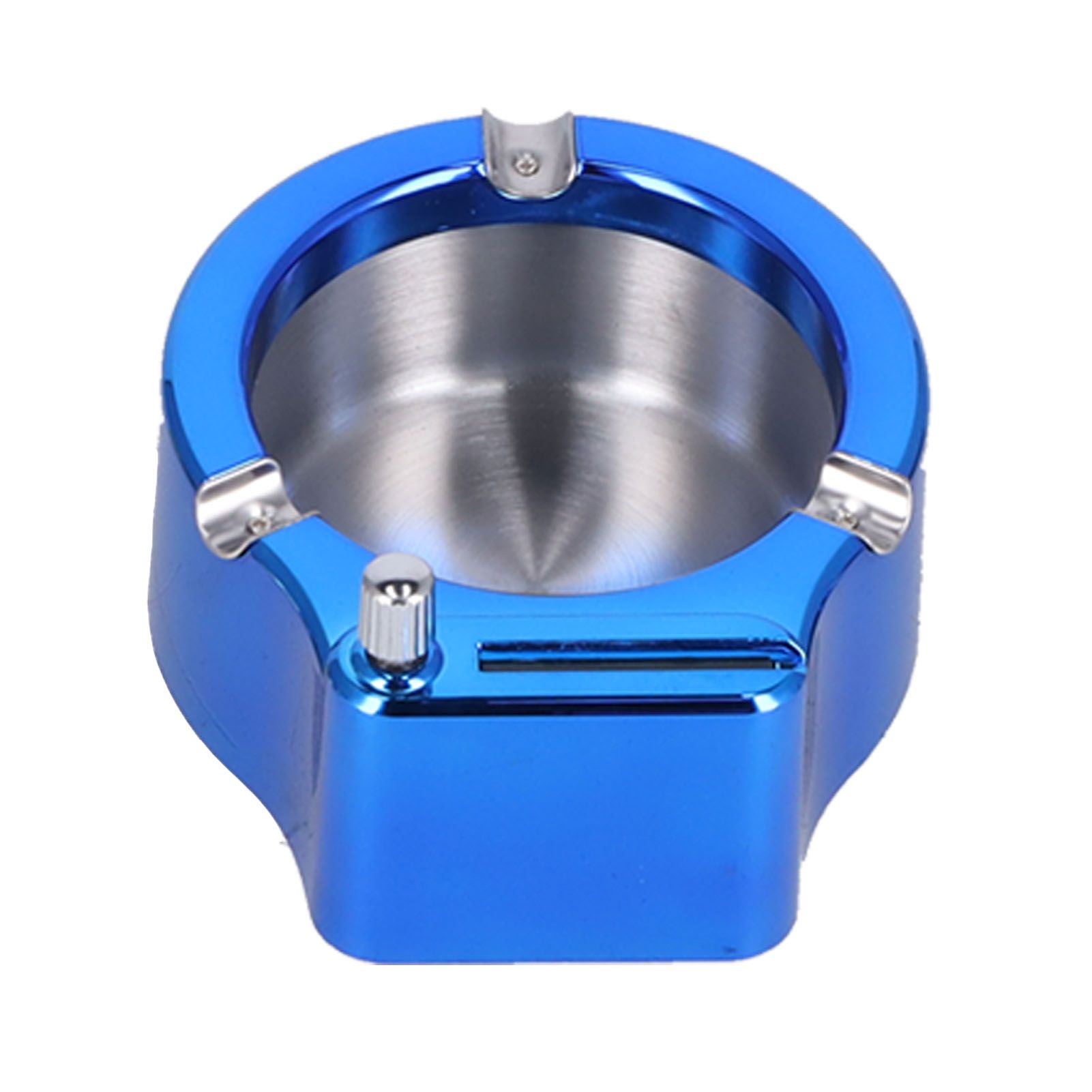 Cigarette Ashtray Stainless Steel Match Lighter Cigarette Ashtray for Home Office DecorationBlue - Image 2